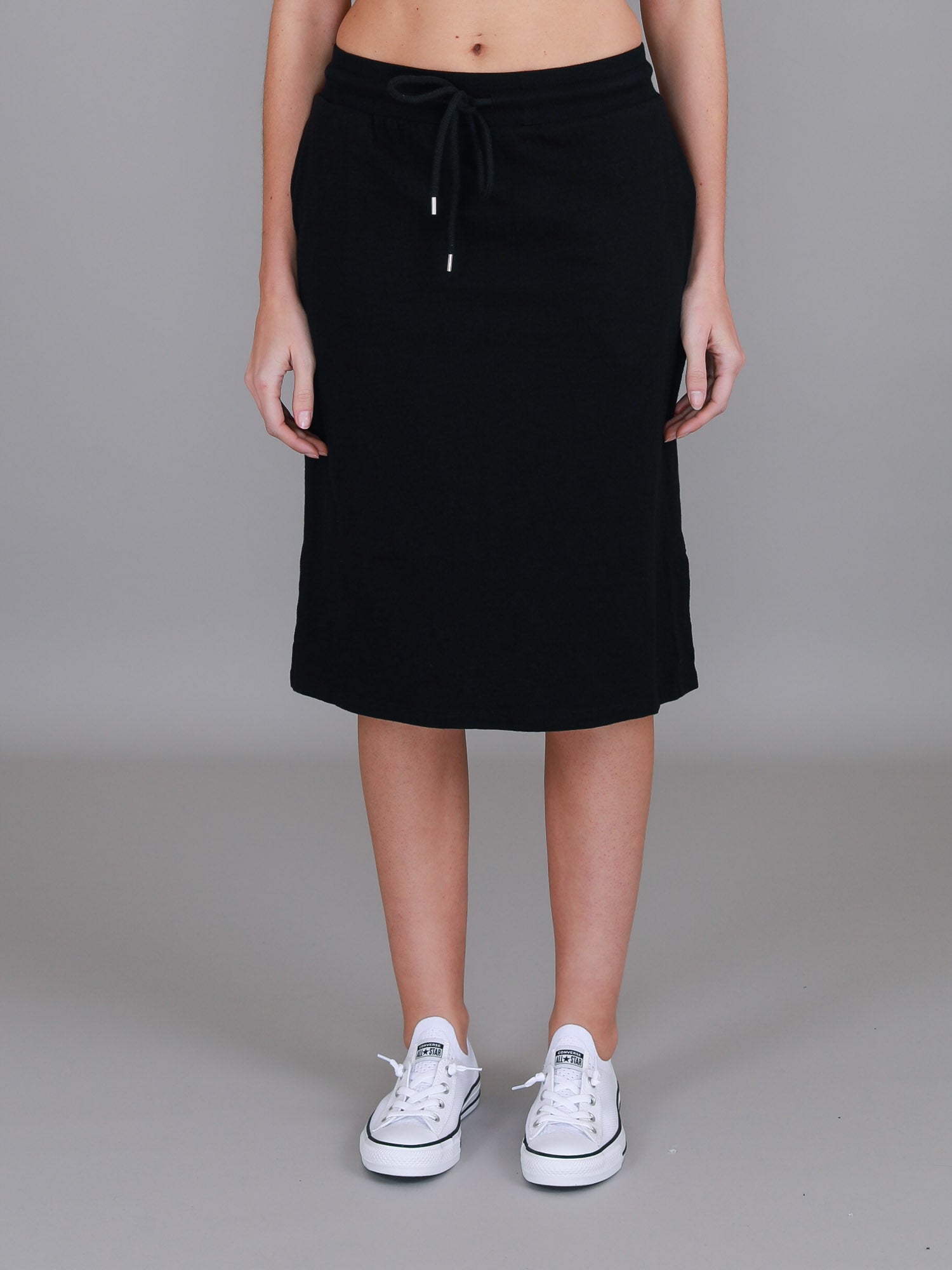 knee length a line skirt #color_black