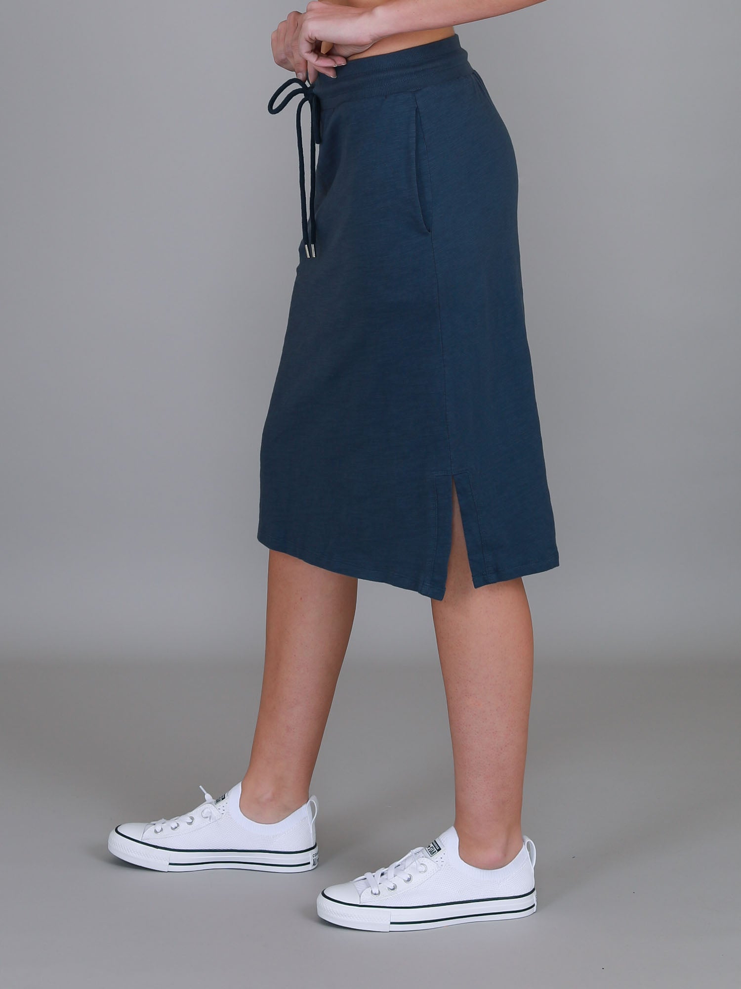 a line skirt knee length #color_indigo