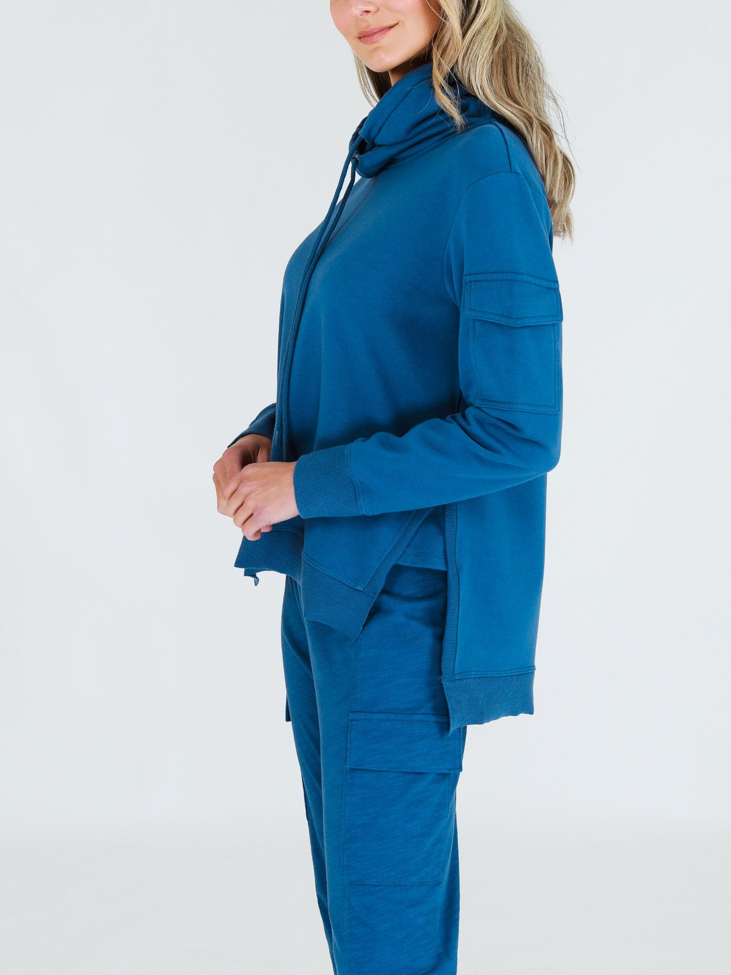 Women's Cowl Neck Sweatshirt #color_midnight