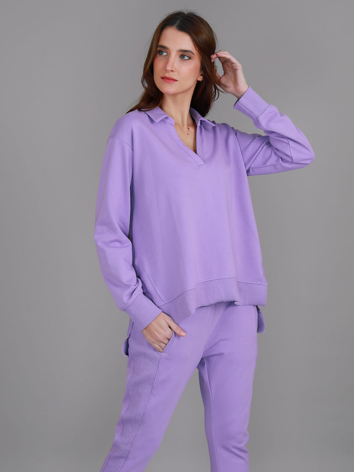 Metung Polo Collar Oversized Sweatshirt (Sale)