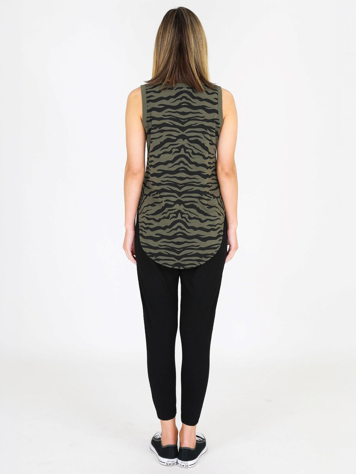 khaki printed tank top #color_khaki
