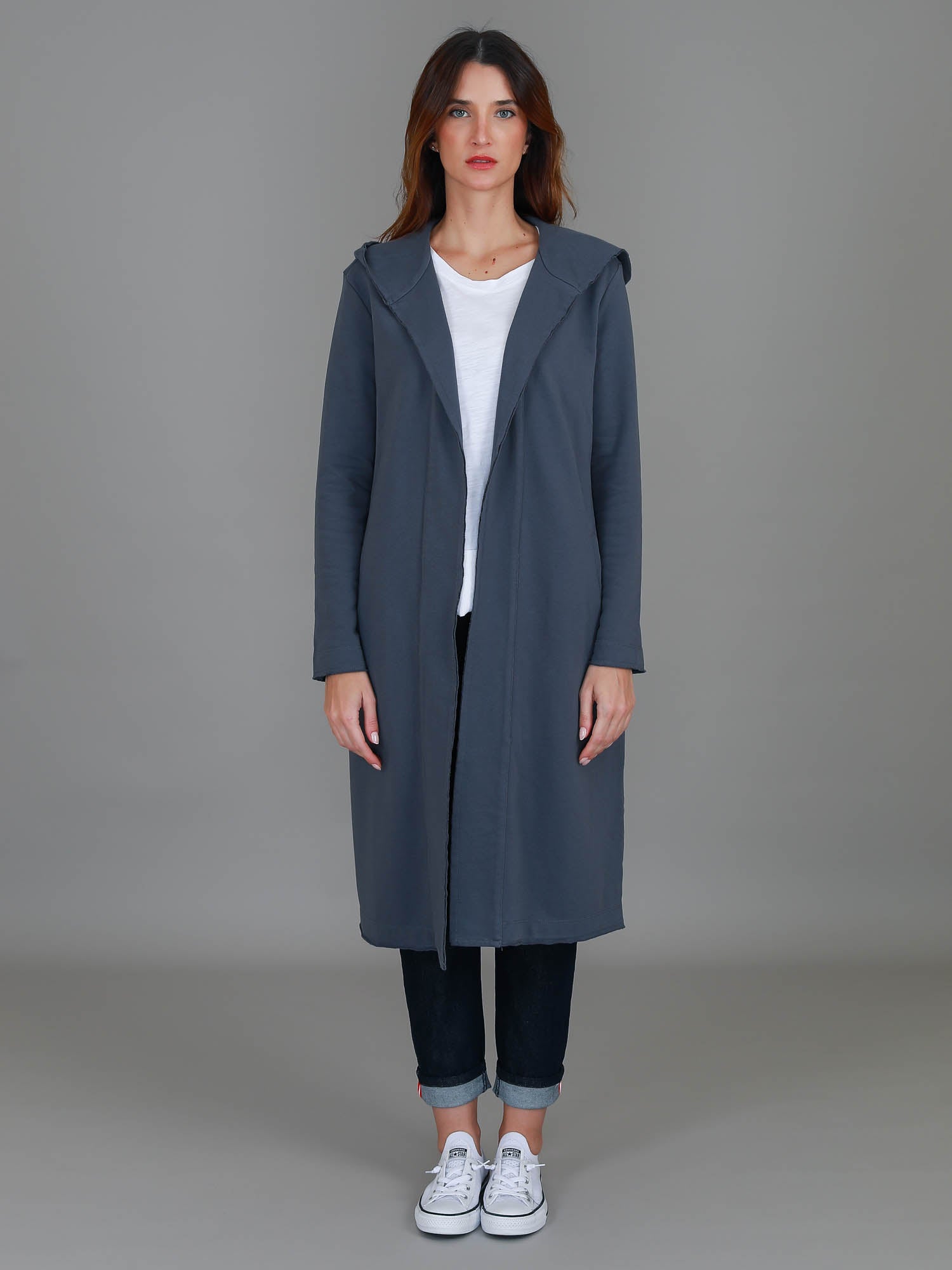 womens longline cardigan #color_charcoal