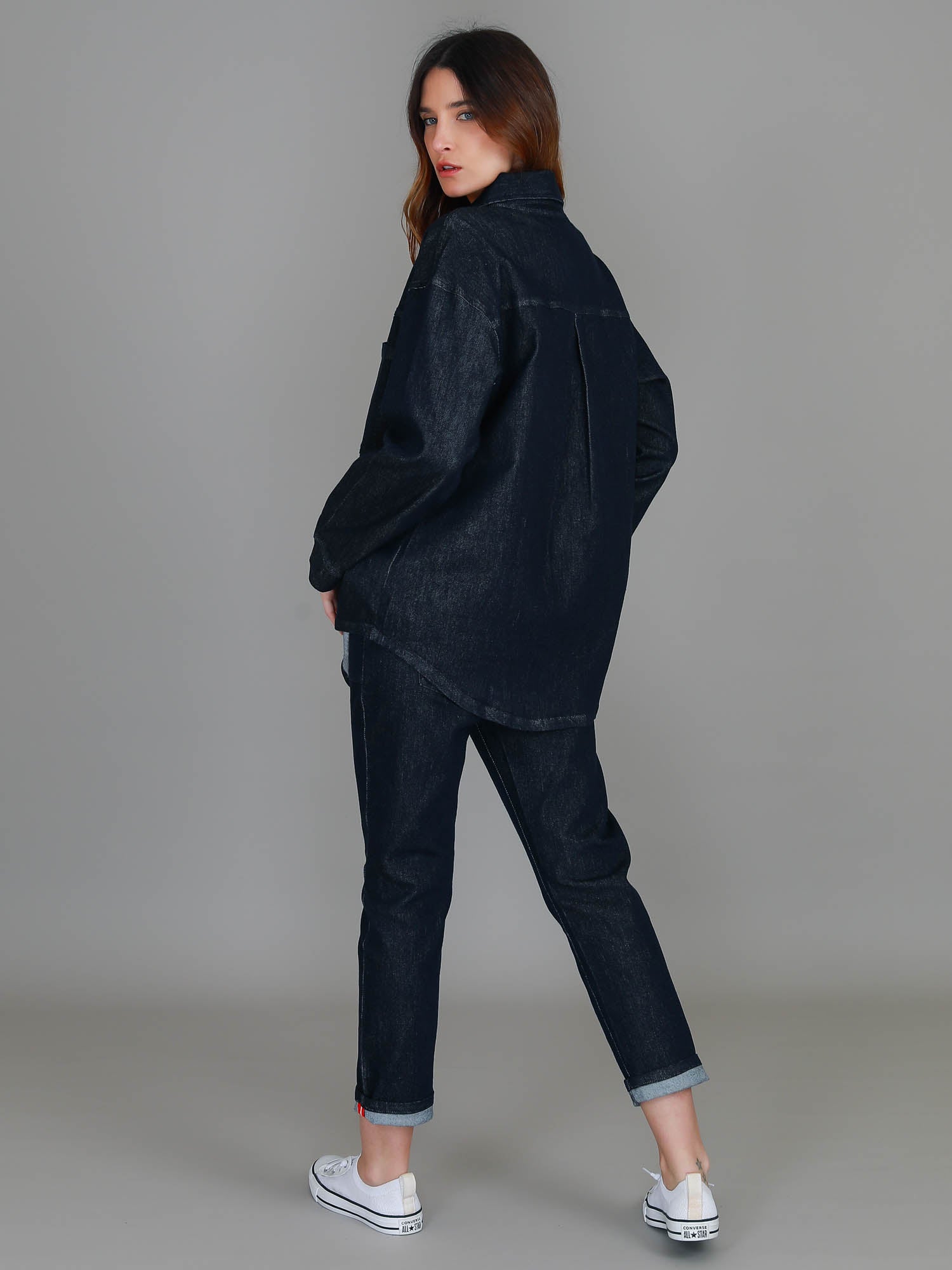 denim shacket australia #color_dark denim