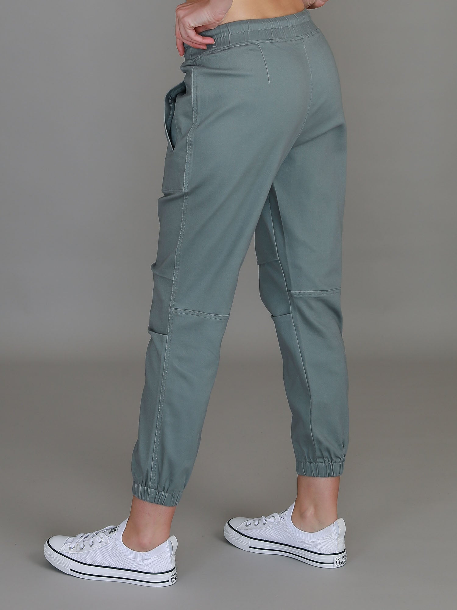 womens black chinos #color_gunmetal