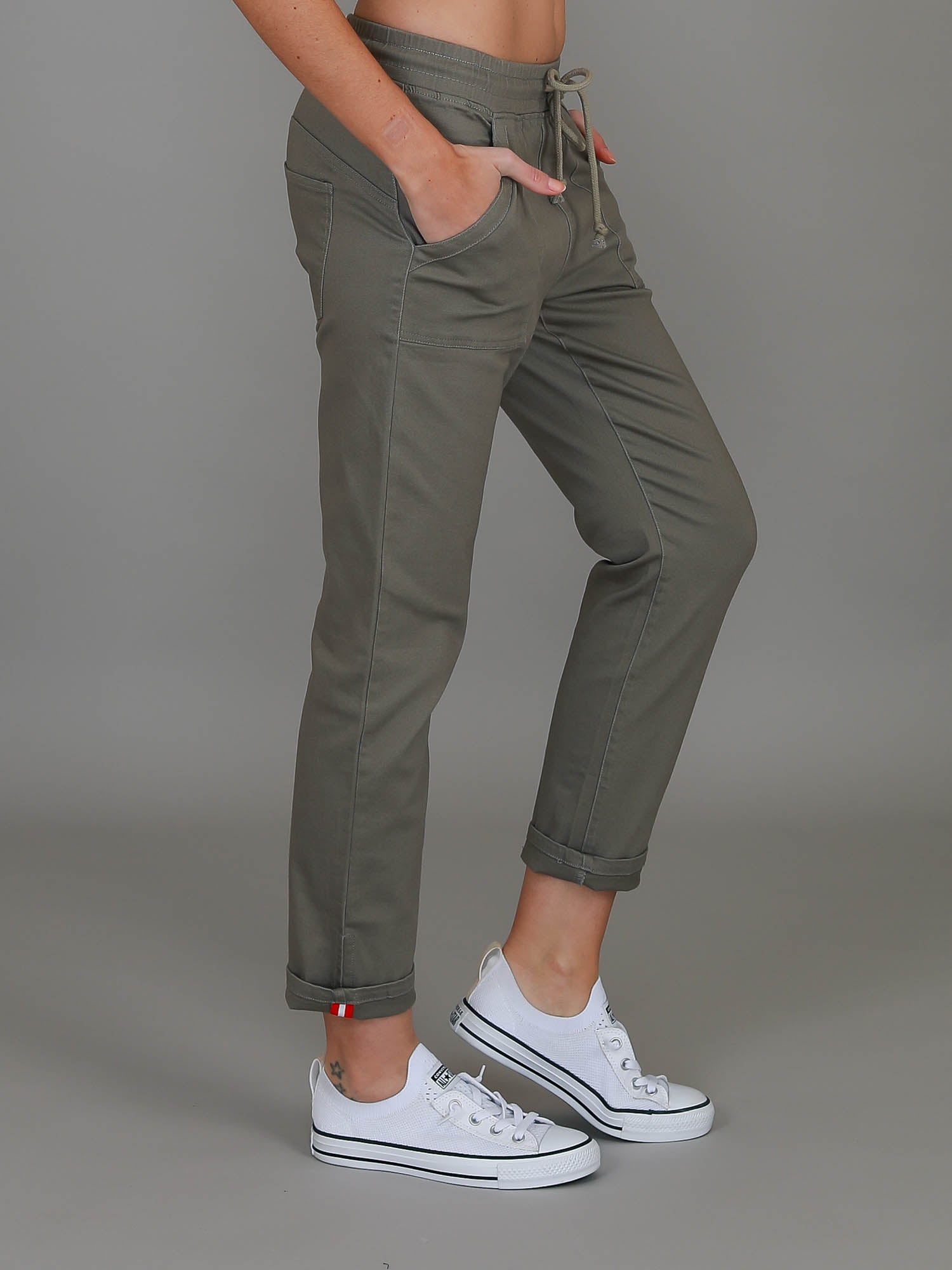 khaki joggers women #color_khaki