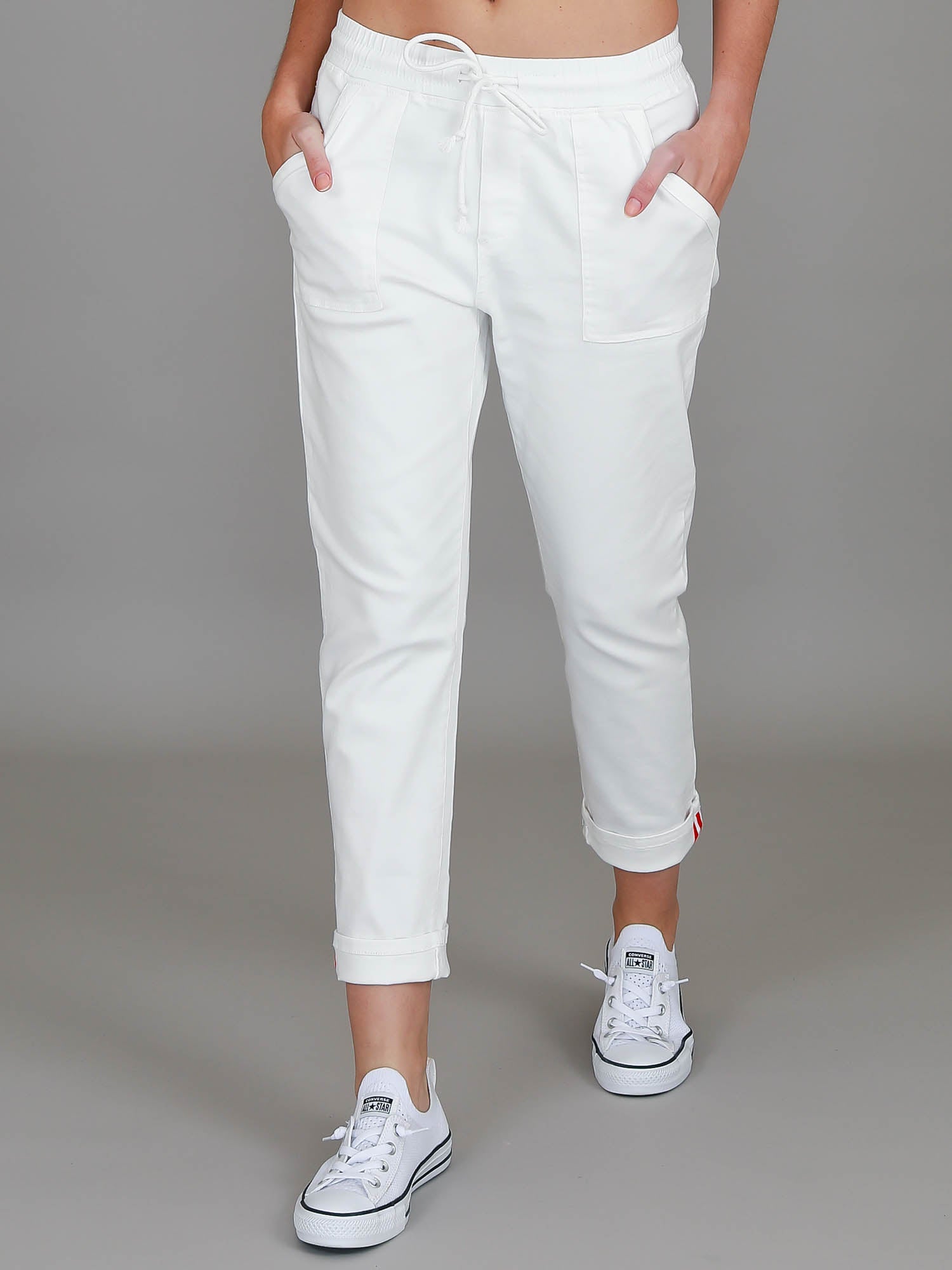 female chino pants #color_white