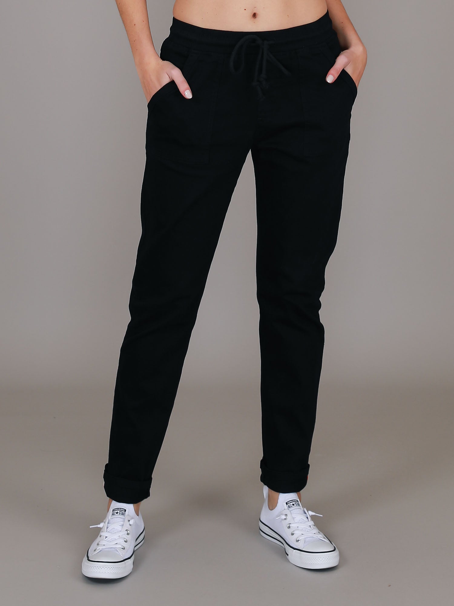 black stretch chino pants #color_black