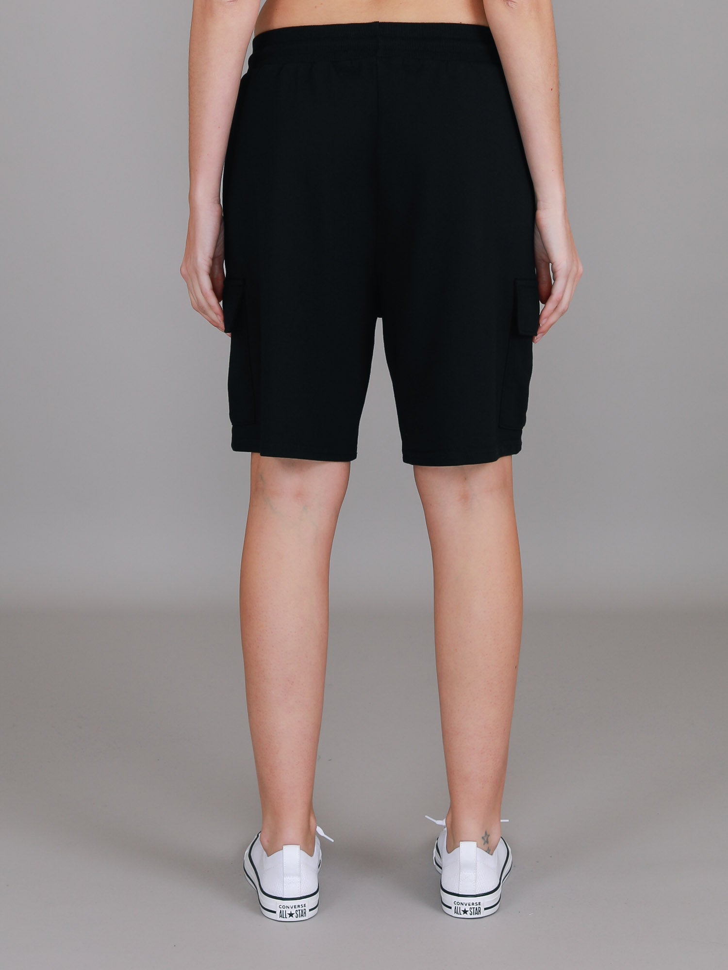 stretch cargo shorts #color_black