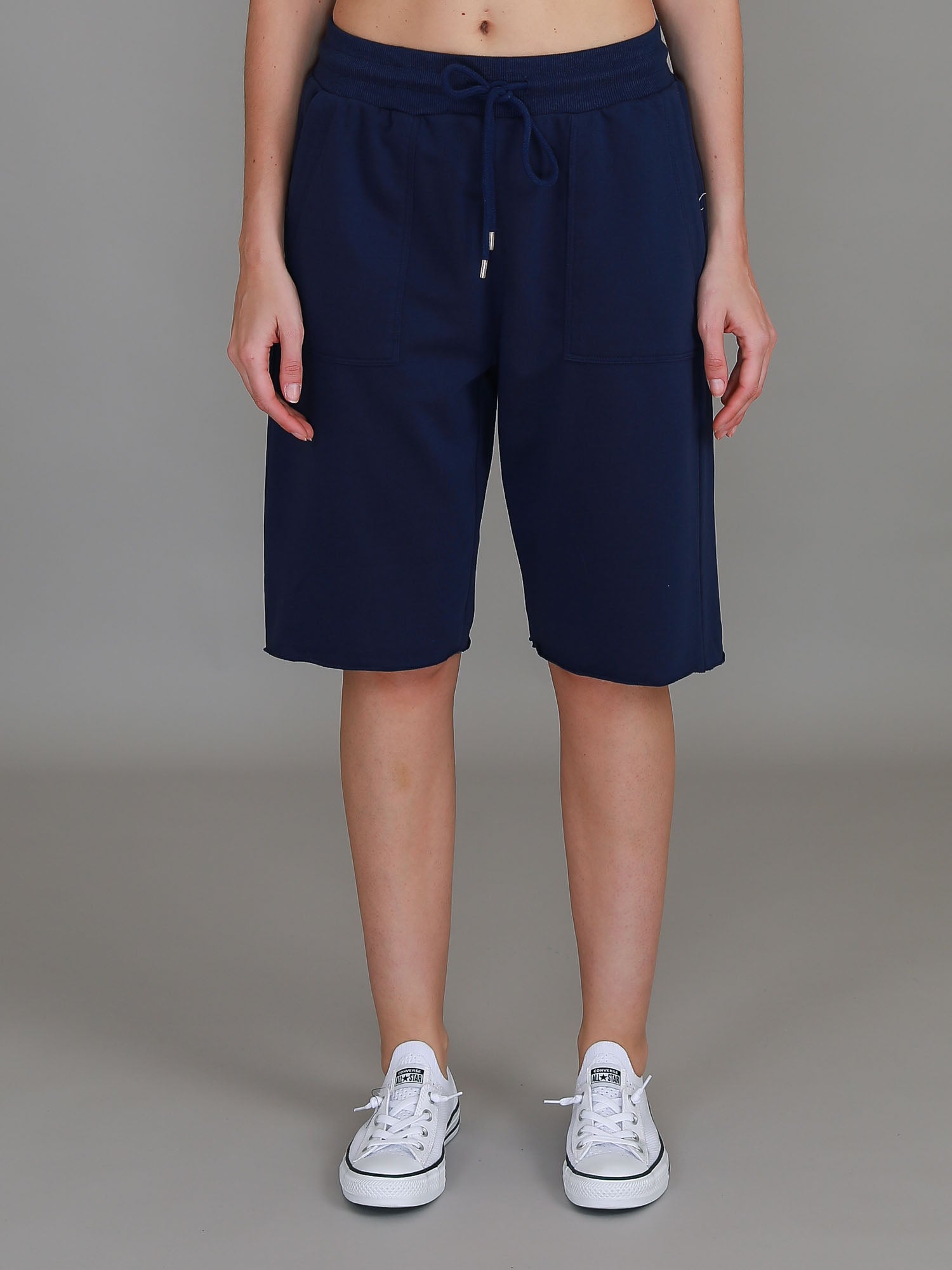 knee length shorts women's #color_navy