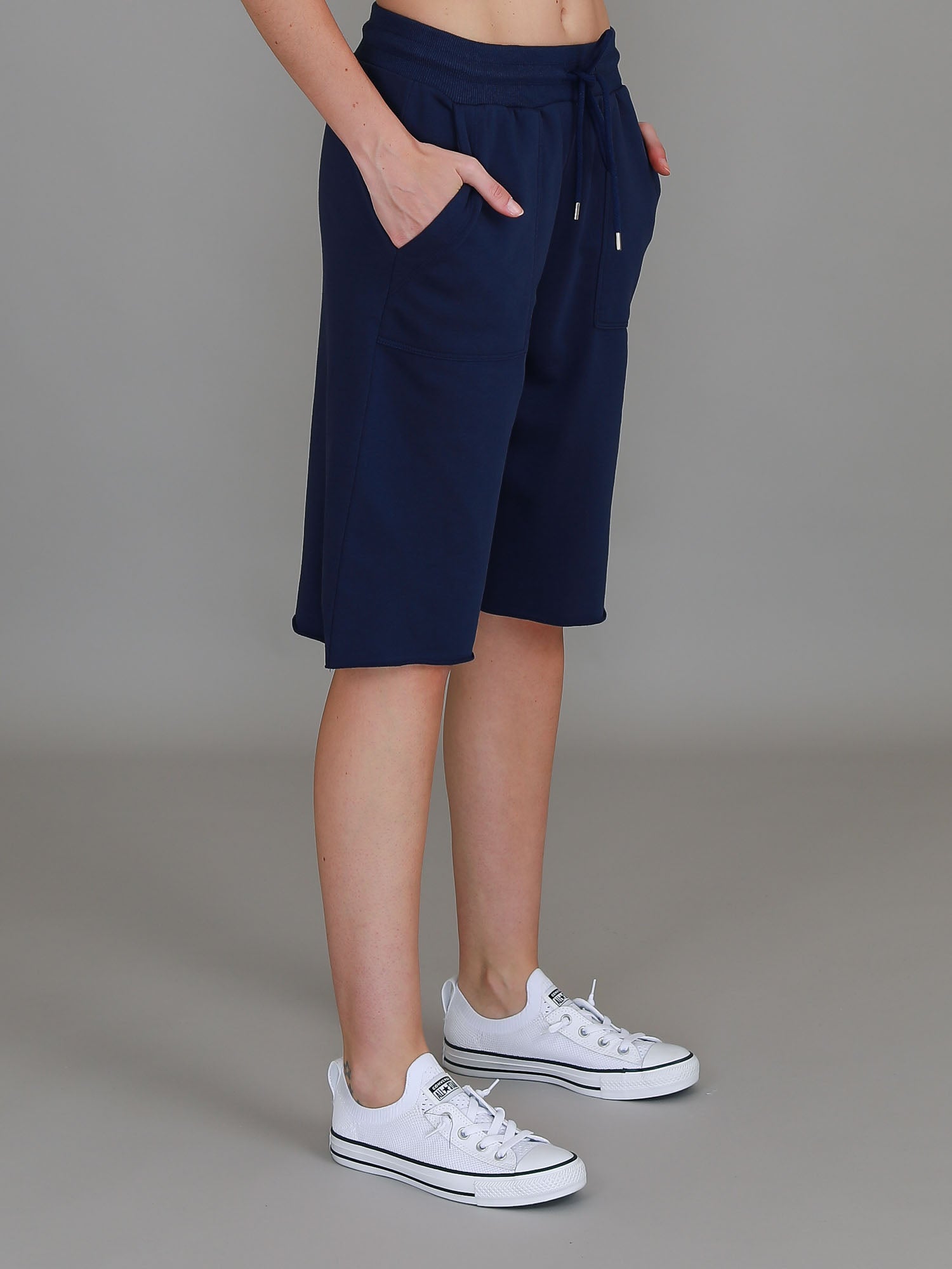 drawstring shorts womens #color_navy