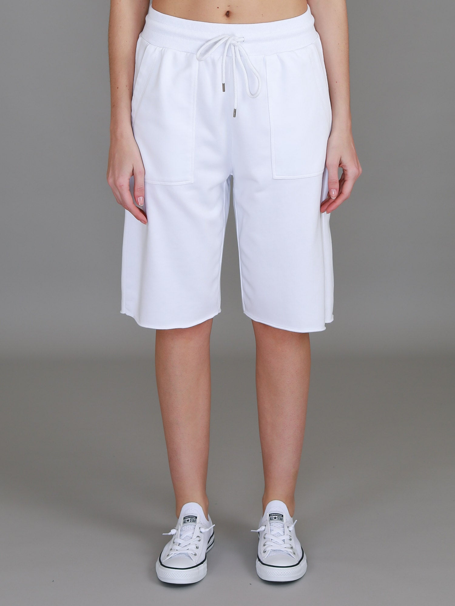 long white shorts #color_white