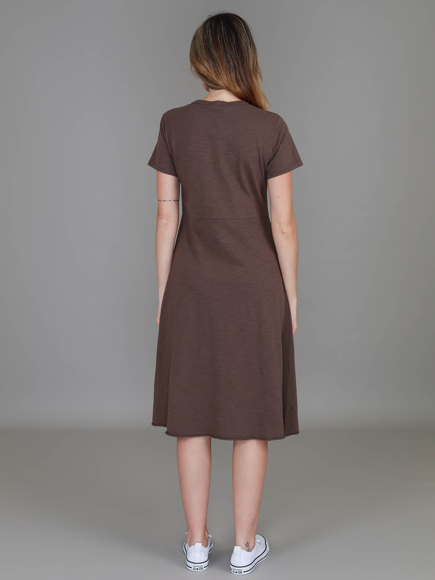 brown winter dress #color_coffee