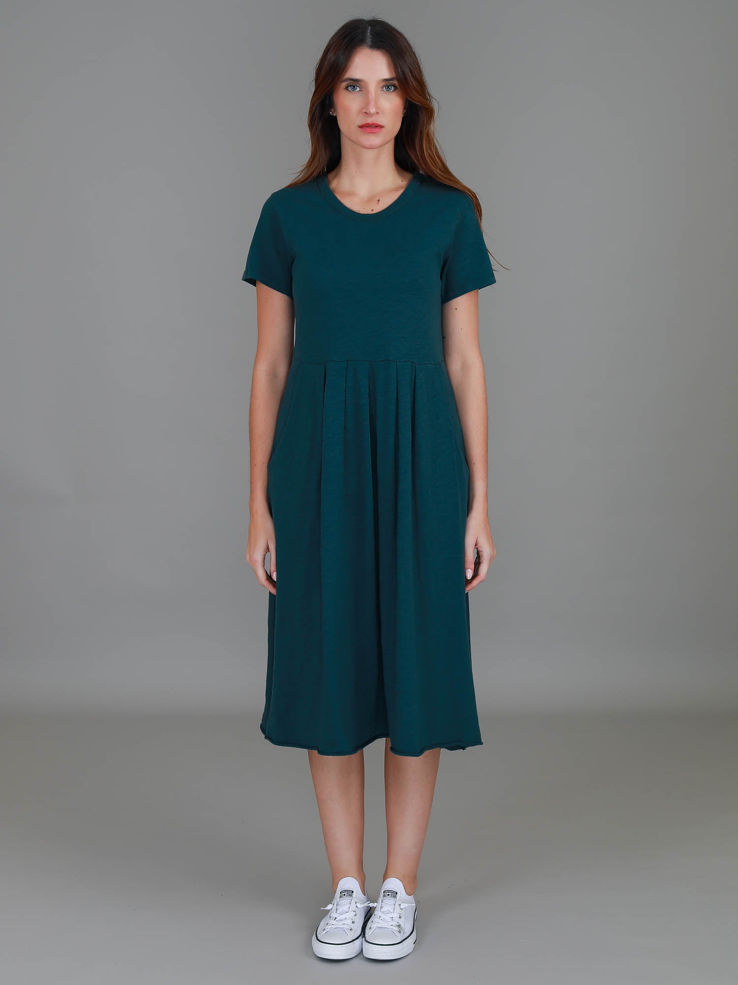 sage green midi dress #color_teal