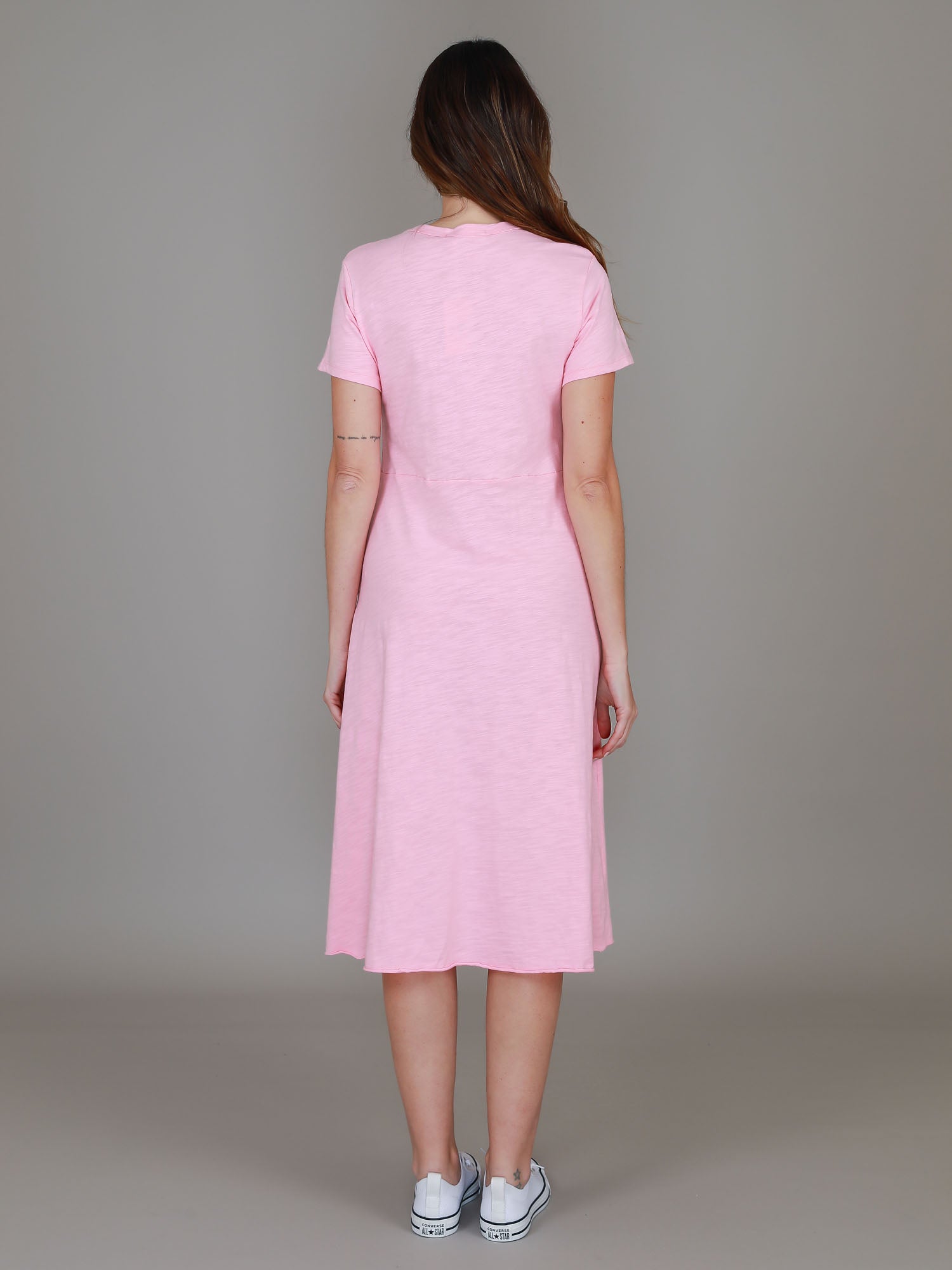 pink t shirt dress #color_powder pink