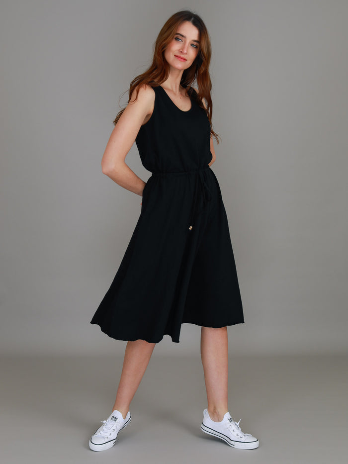 Agatha Sleeveless Drawstring Midi Dress