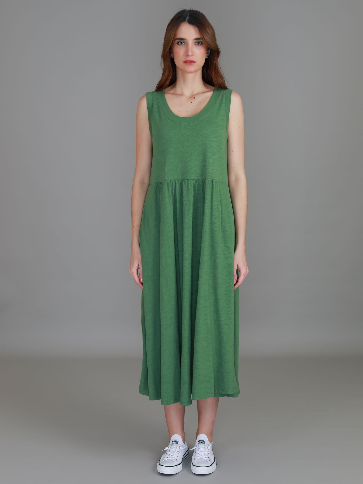 sleeveless midi dress casual #color_crocodile