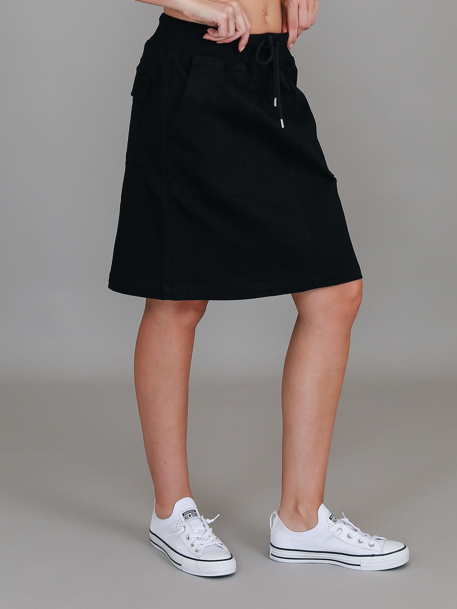 black midi pencil skirt #color_black