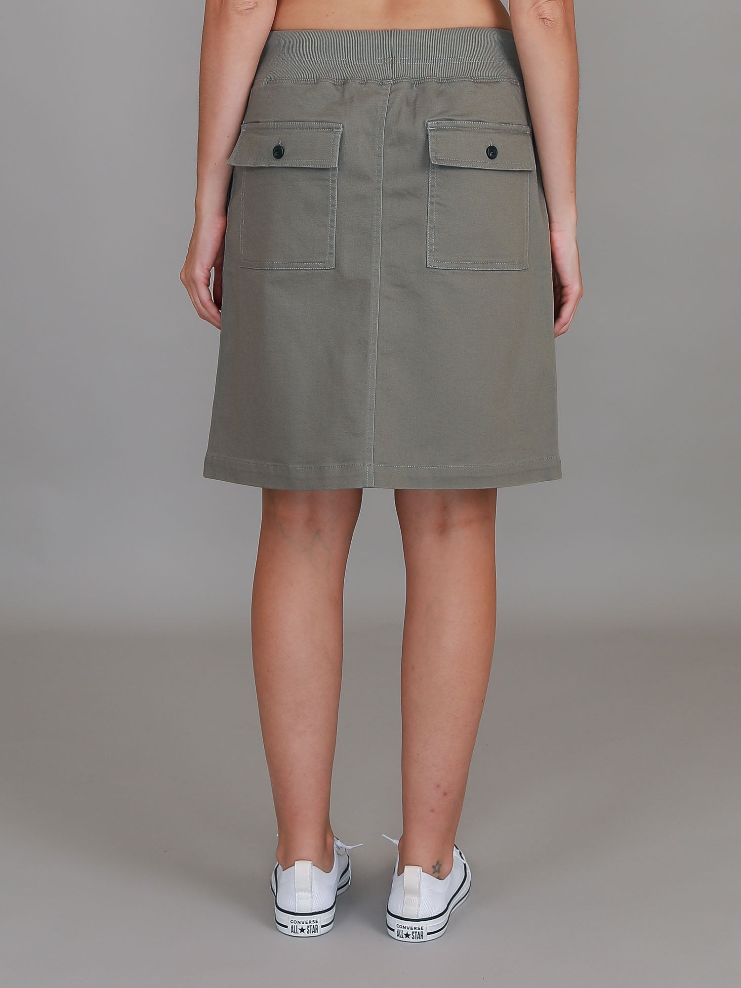 knee length skirts casual #color_khaki