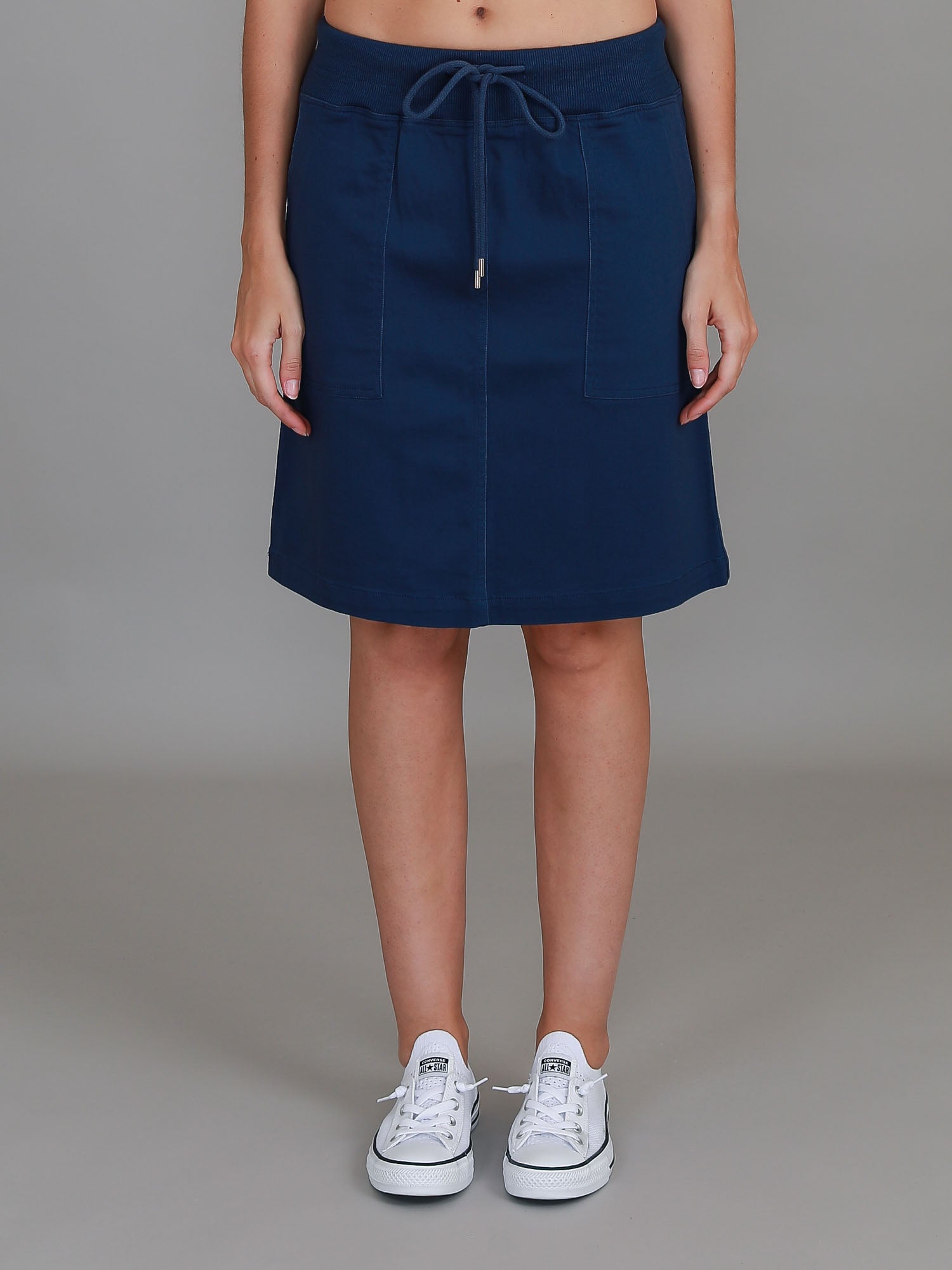 ladies knee length skirts #color_navy