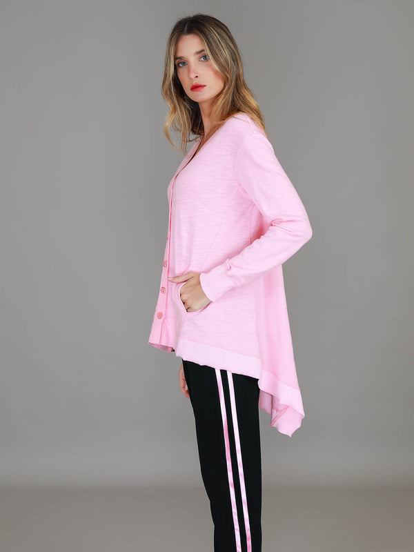 Weslie | Women's Asymmetrical Cardigan – Cotton Jersey