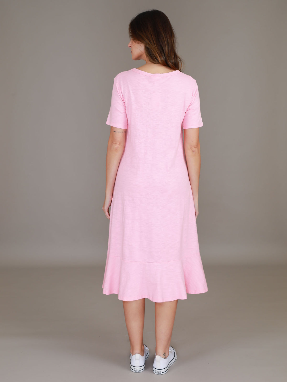 pink day dress women #color_powder pink