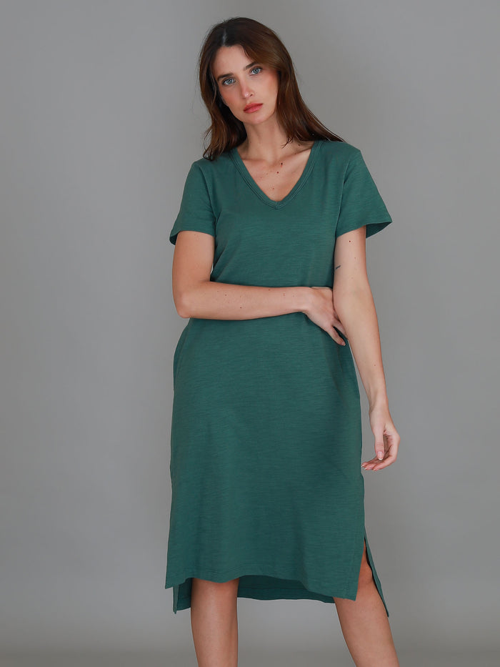 Bayside Short Sleeve V Neck Dress