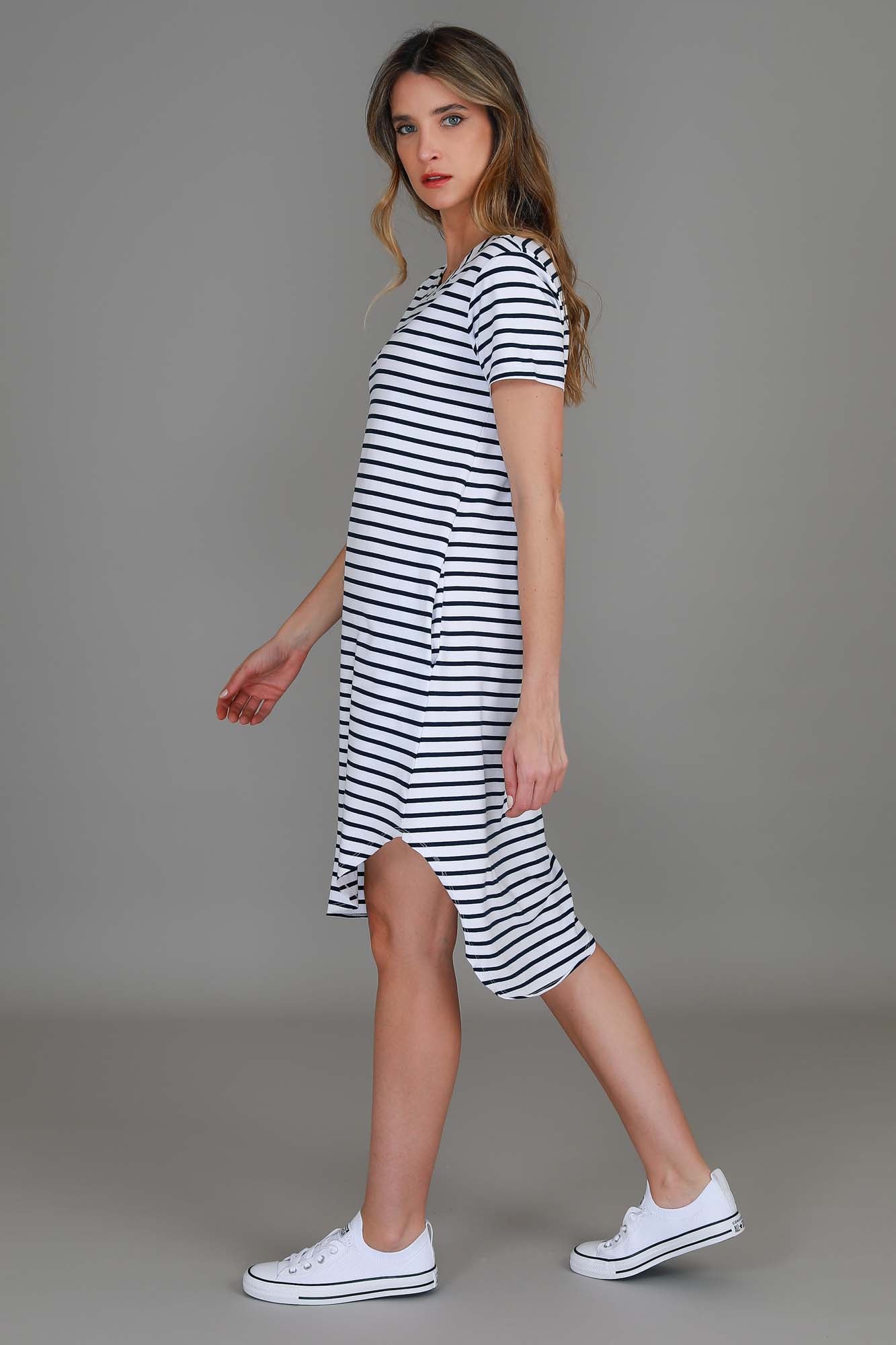 blue striped dress #color_nautic stripe