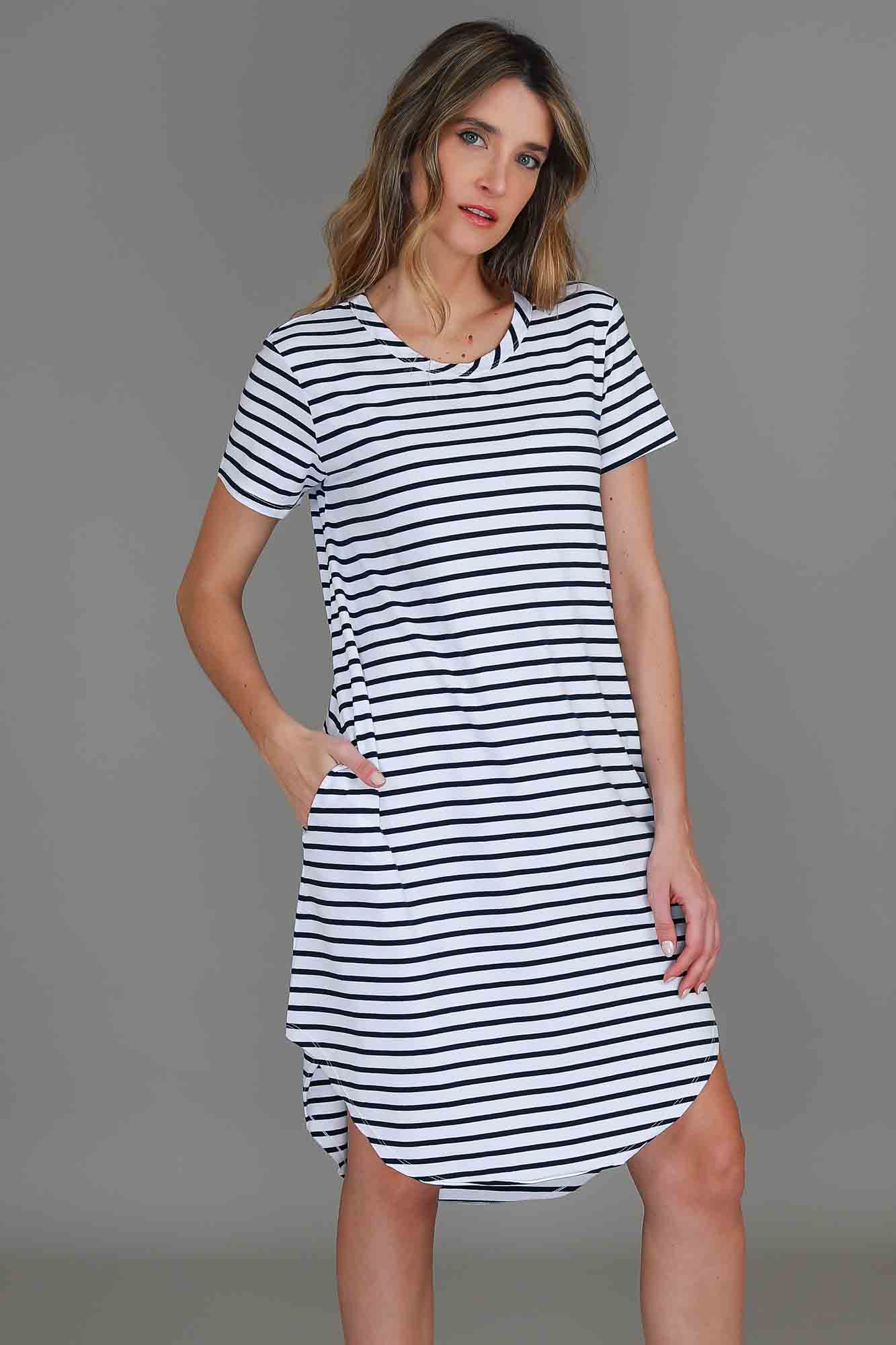 stripped dress #color_nautic stripe