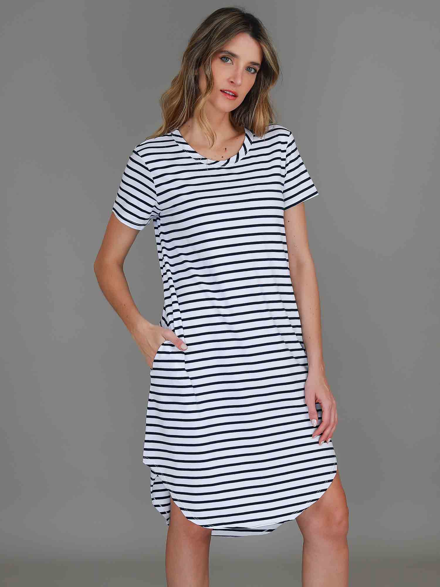 stripped dress #color_nautic stripe
