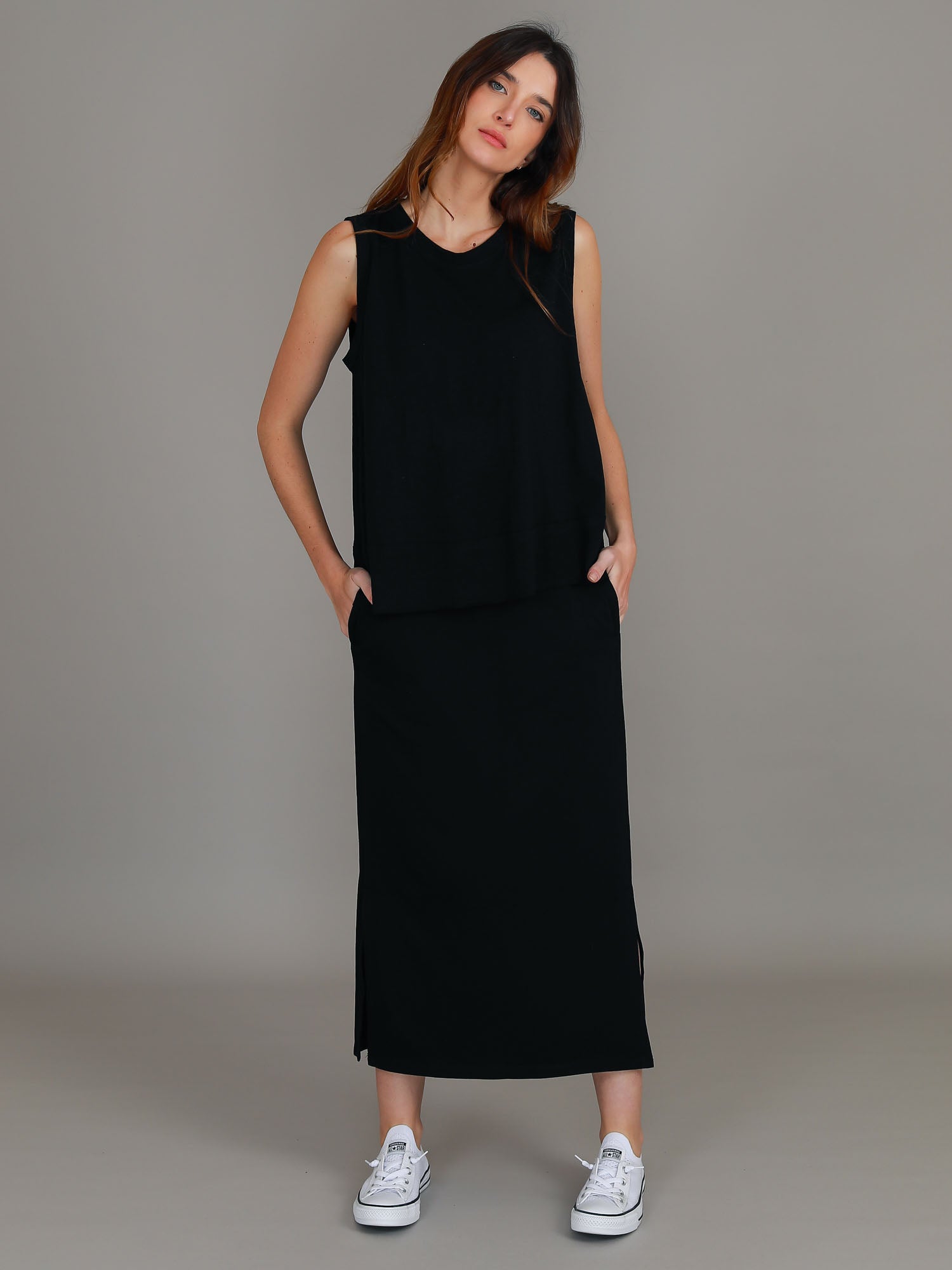 womens black tank top #color_black