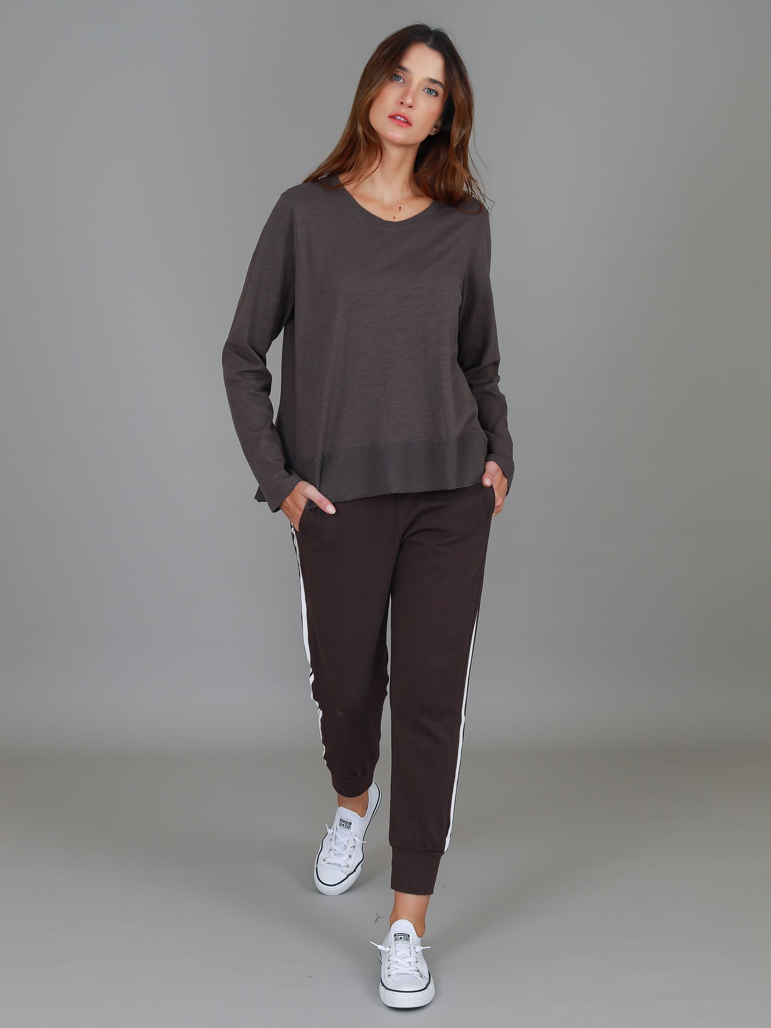 long sleeve cotton shirts for women #color_truffle