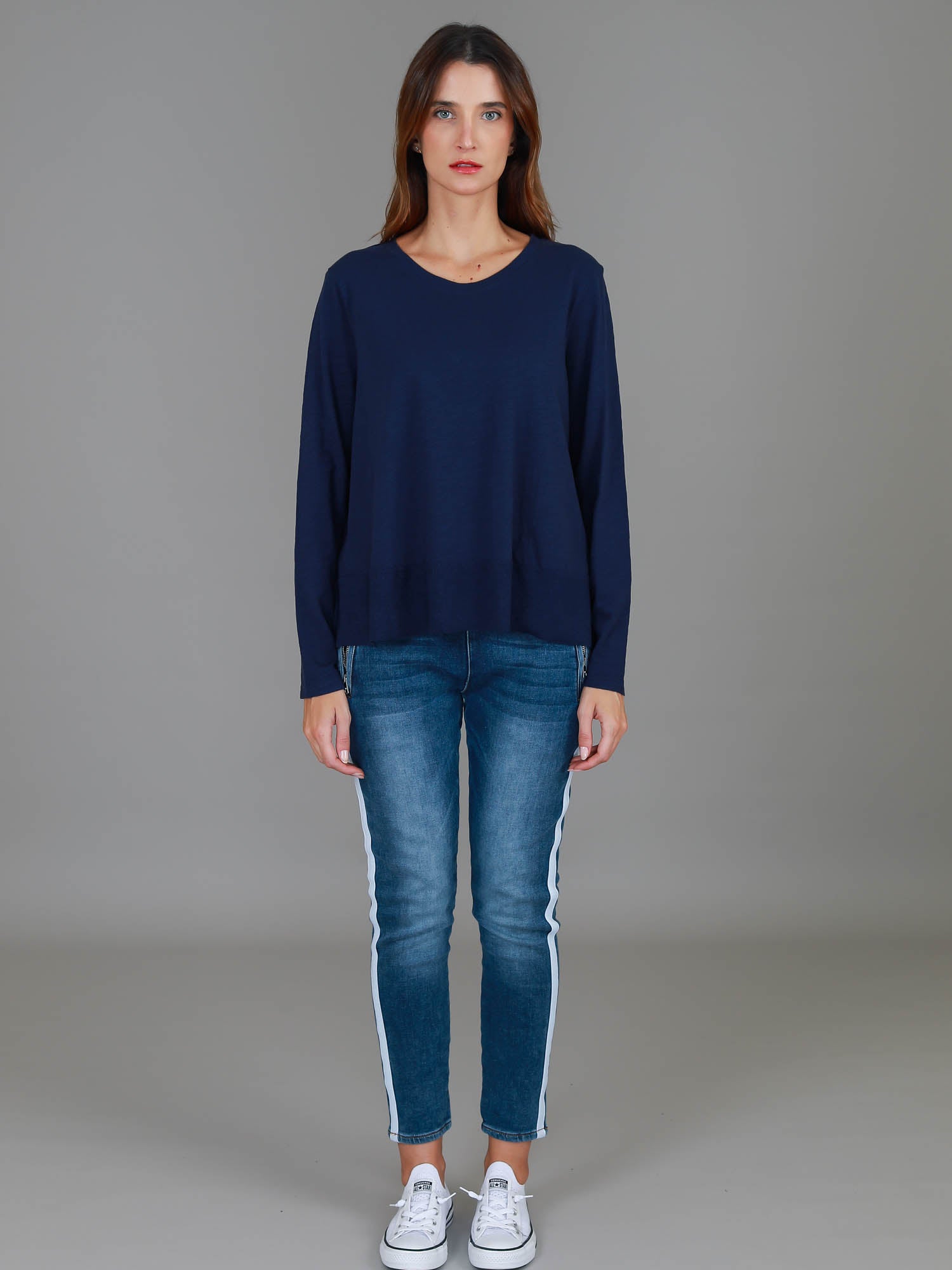 womens soft long sleeve t shirts #color_navy