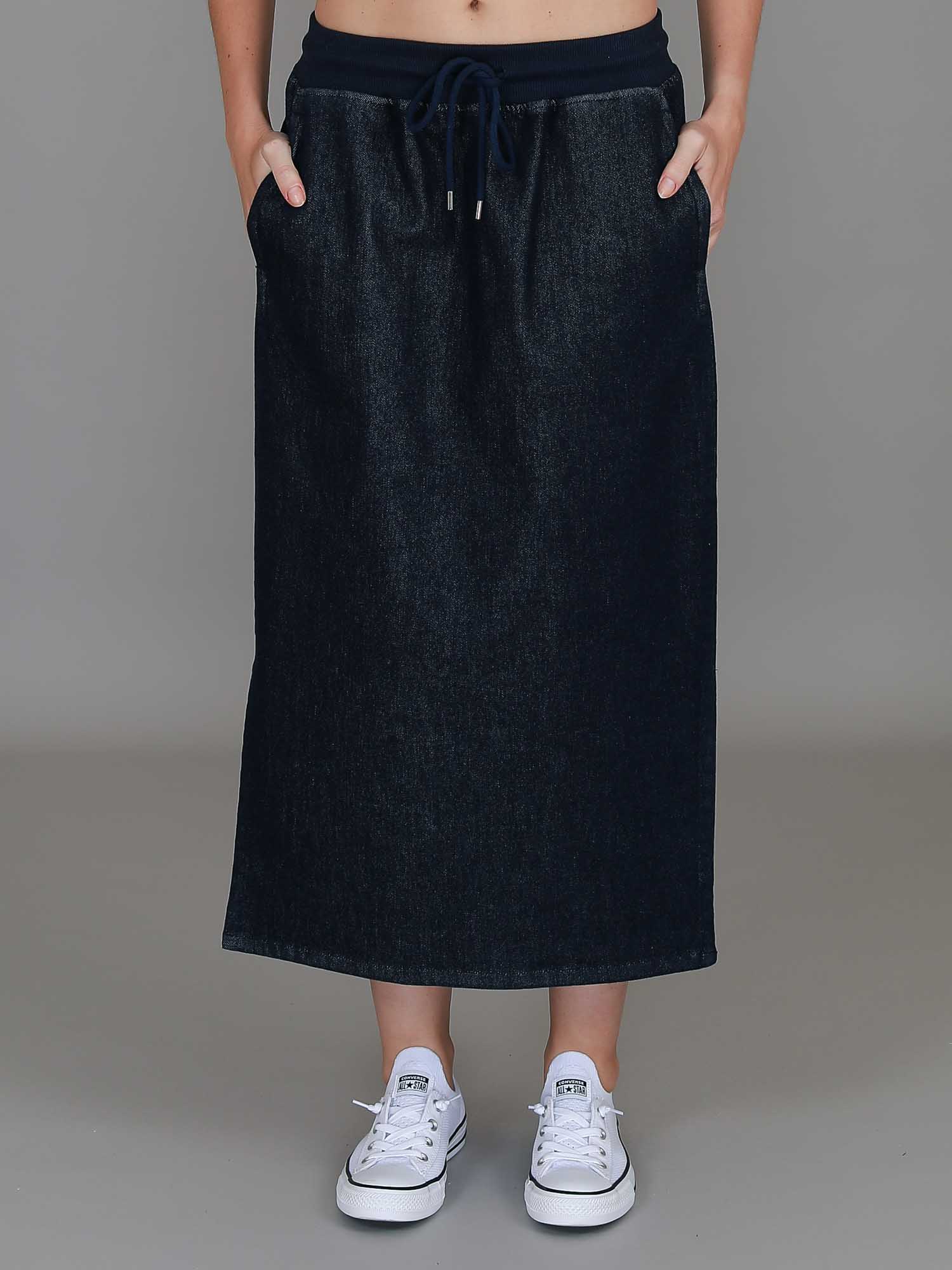 denim skirt women #color_dark denim