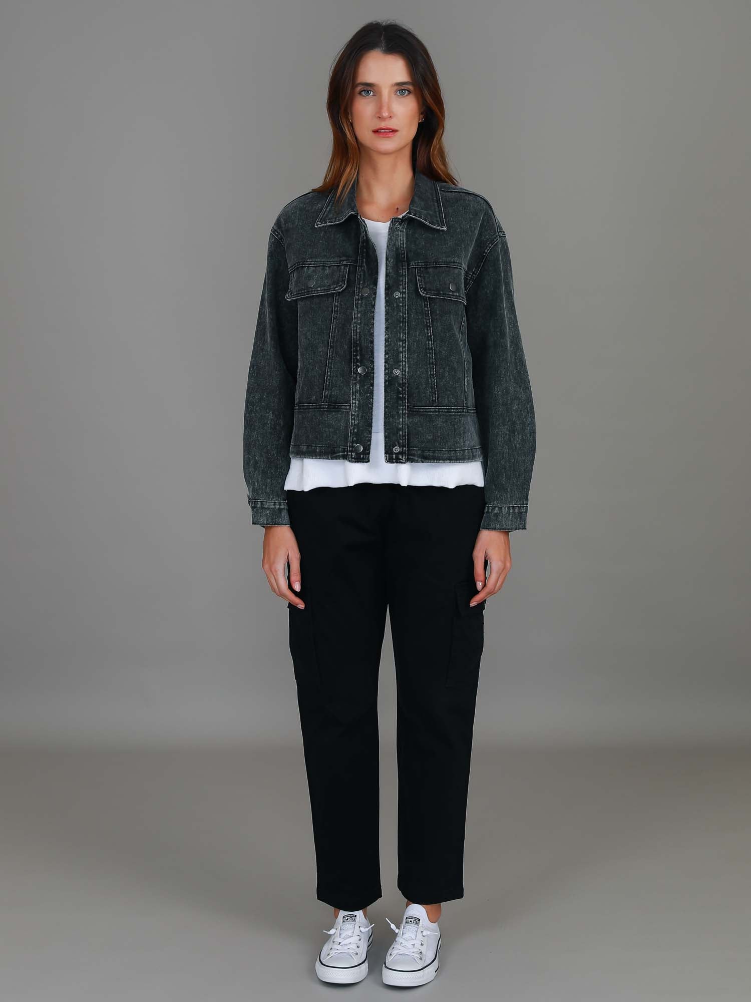 jeans jacket for women #color_wash black