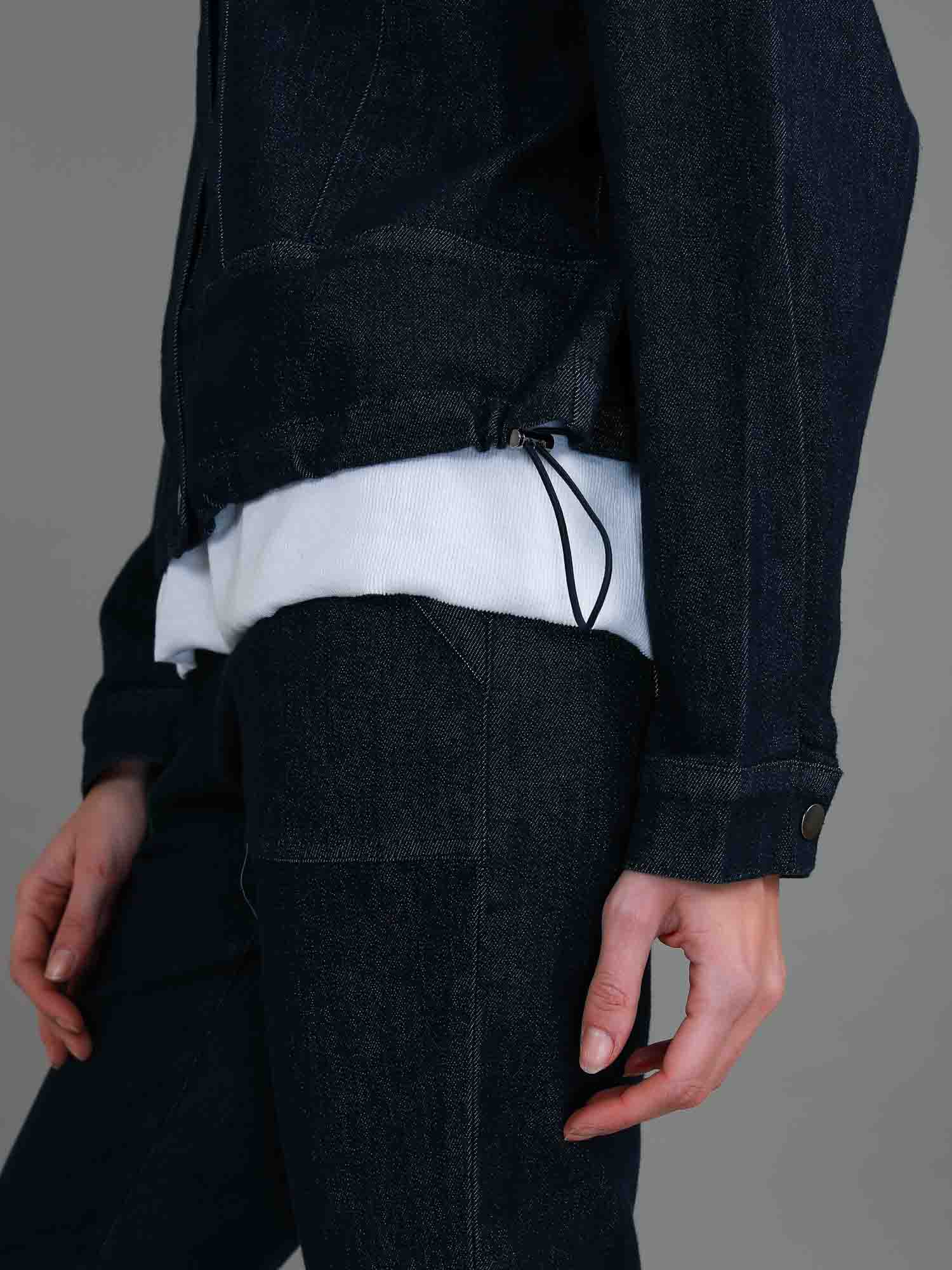 cropped denim jacket women #color_dark denim