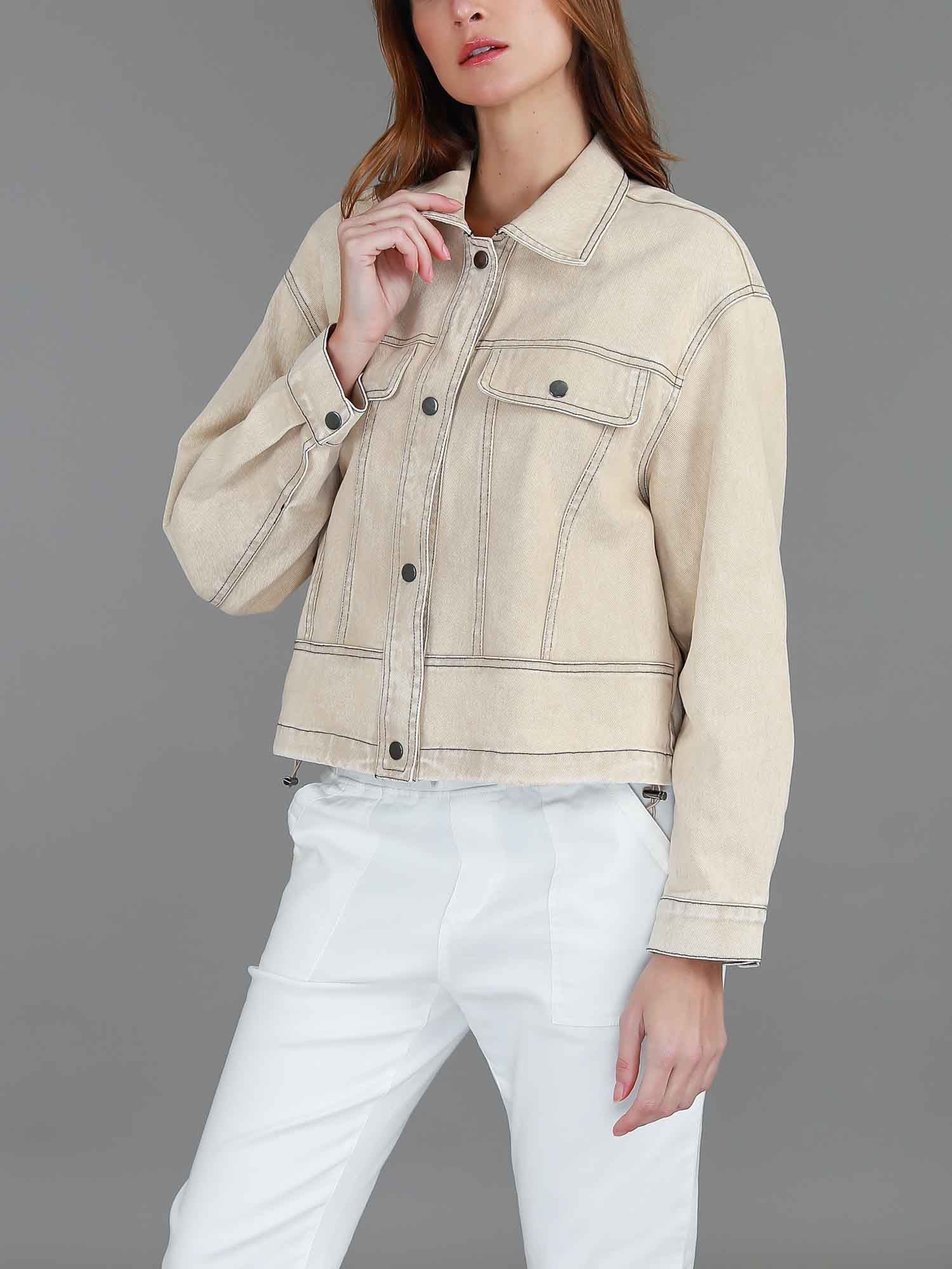 denim jacket women #color_sandy