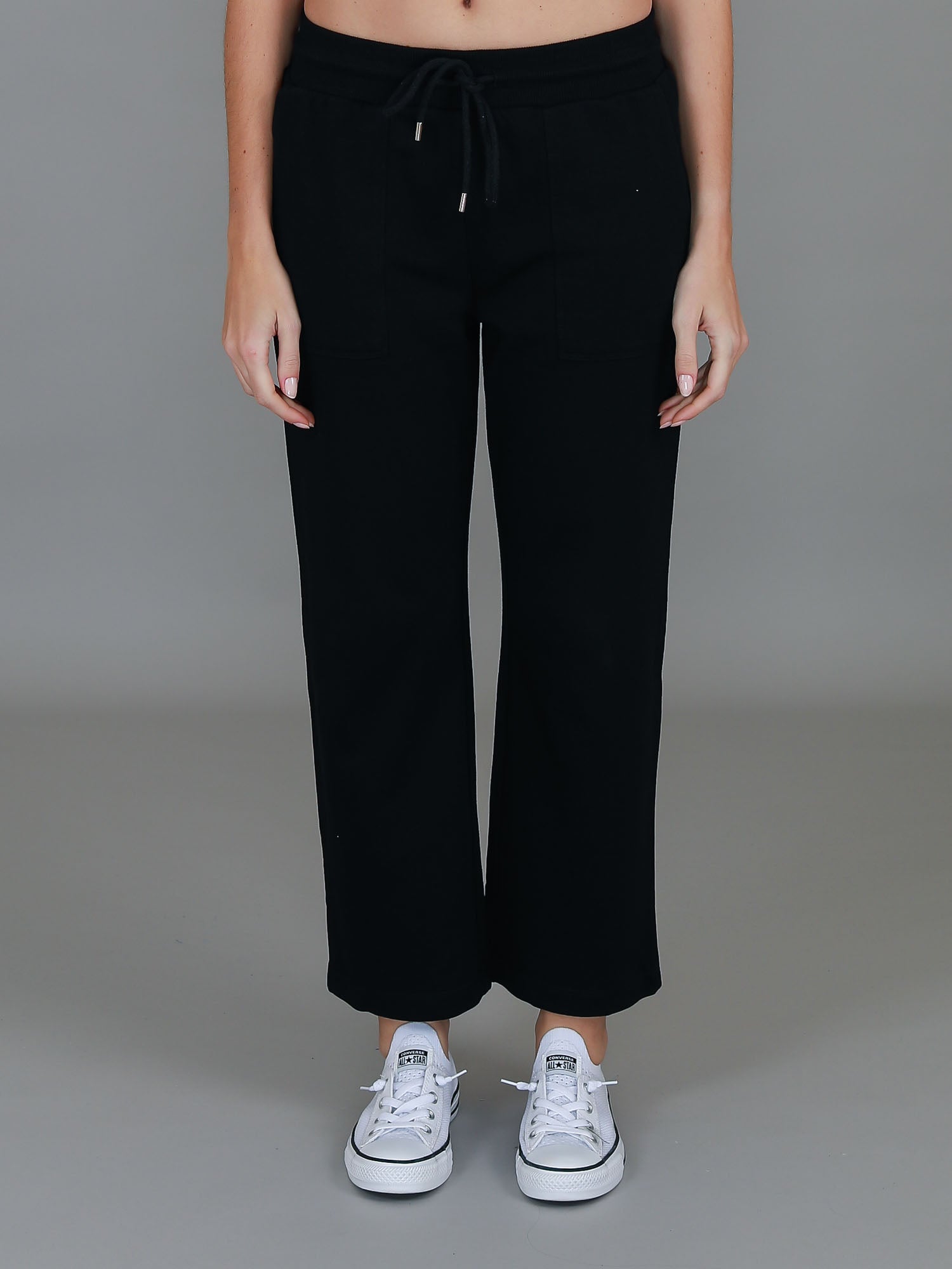 wide leg tracksuit pants #color_black
