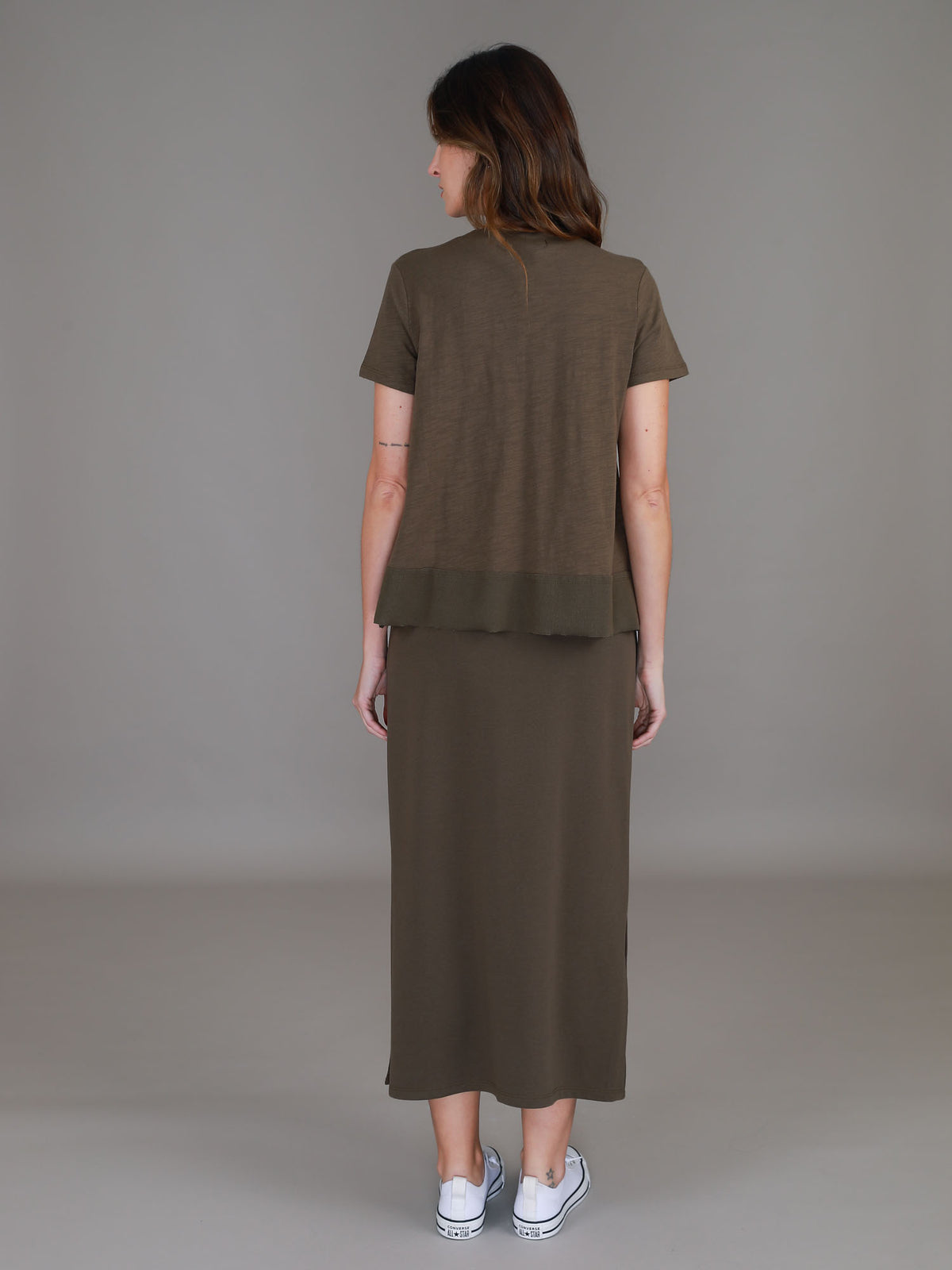 dark olive short sleeve crop #color_dark olive