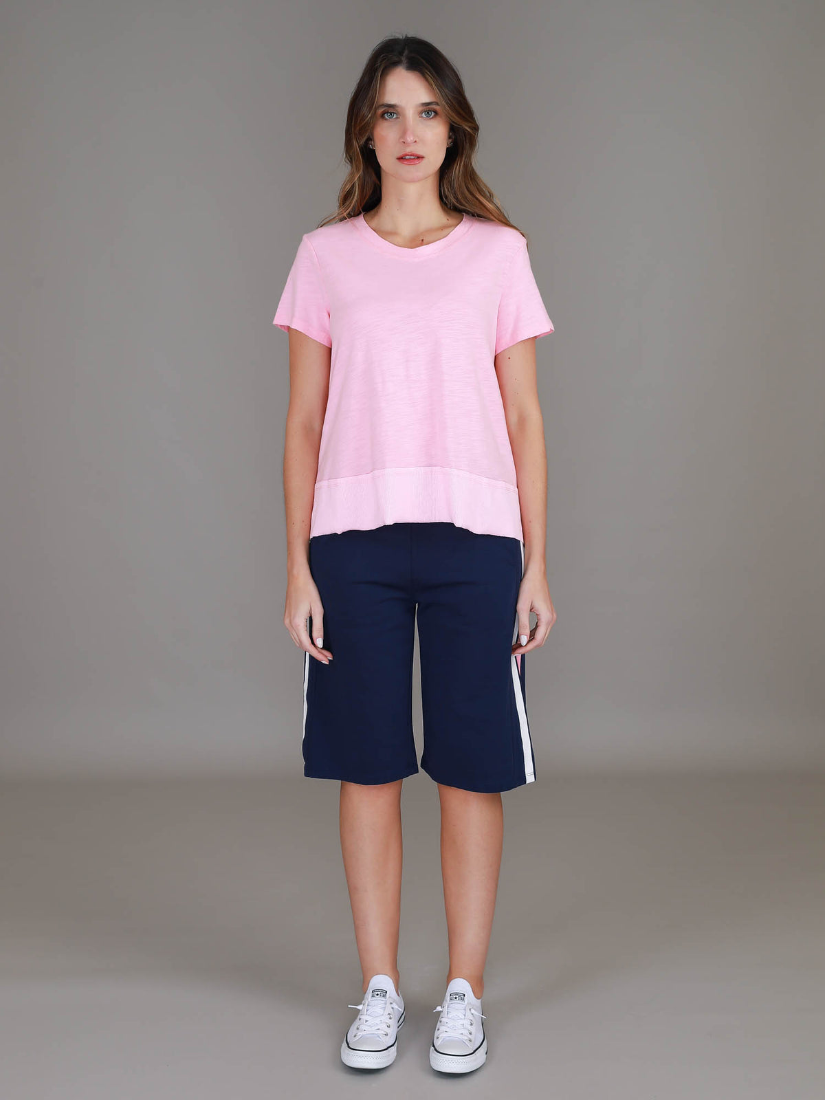 pink cotton crop top #color_powder pink