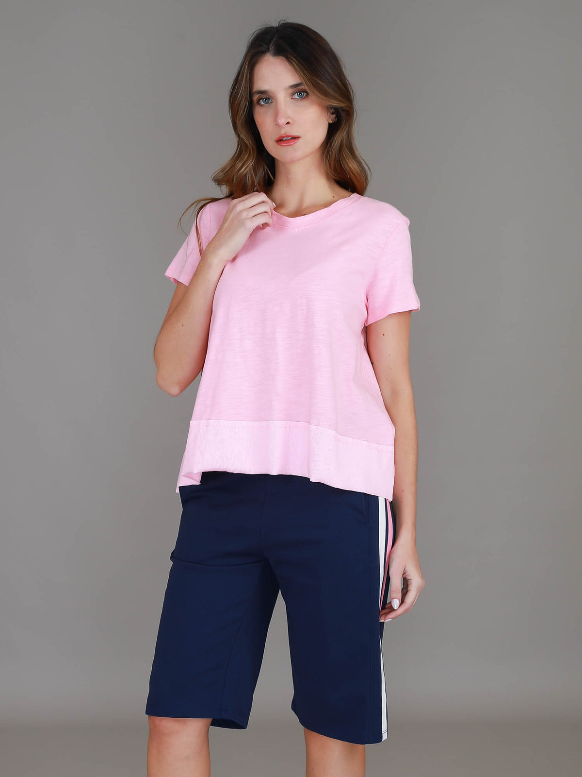 pink crop top women #color_powder pink