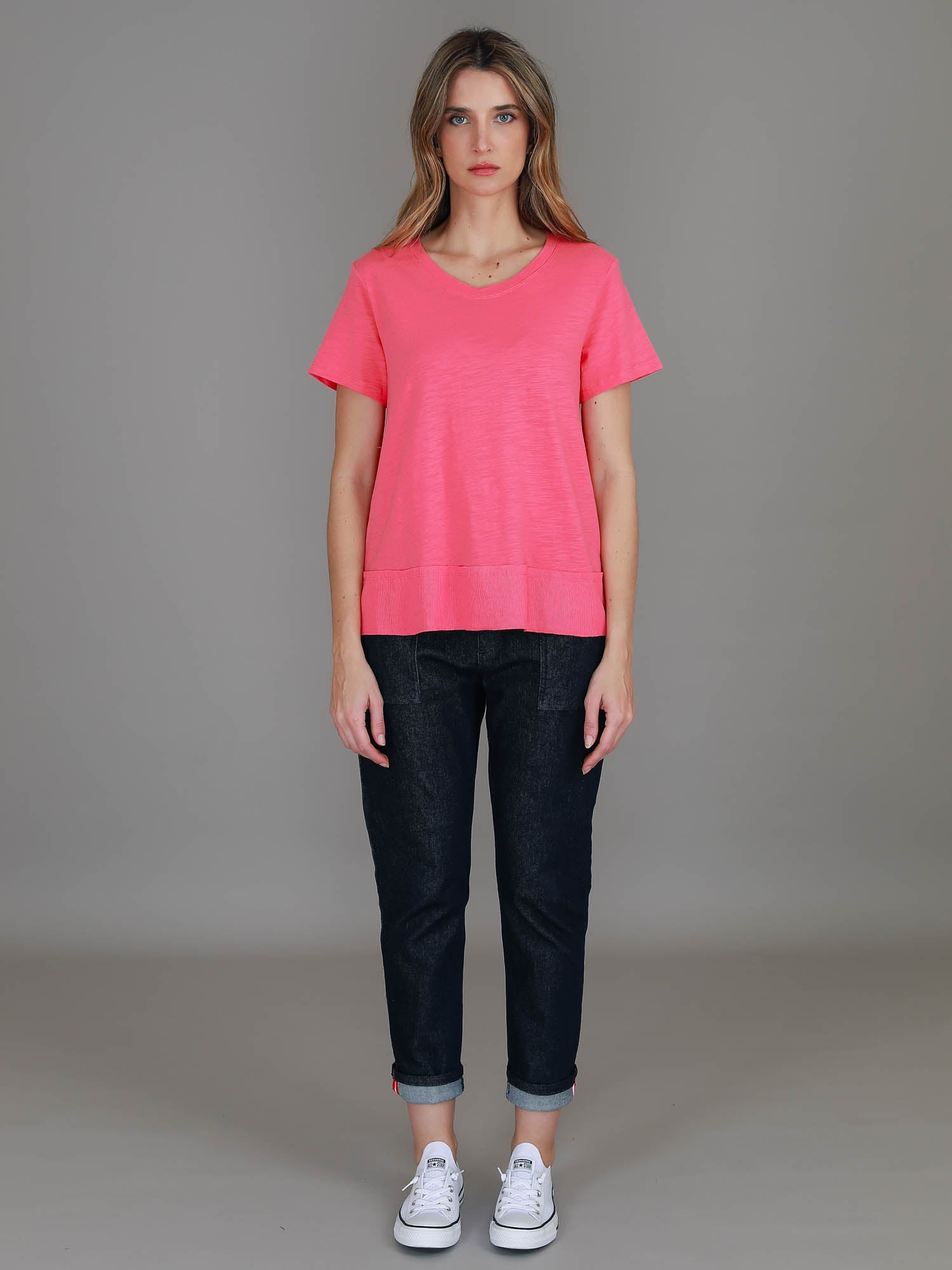 ladies pink tops #color_bubblegum