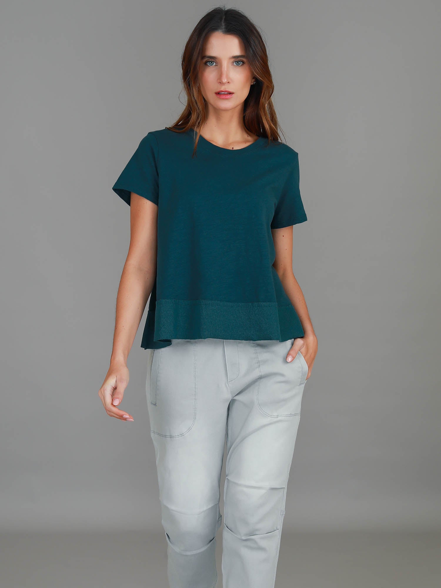 crop tees for women #color_teal