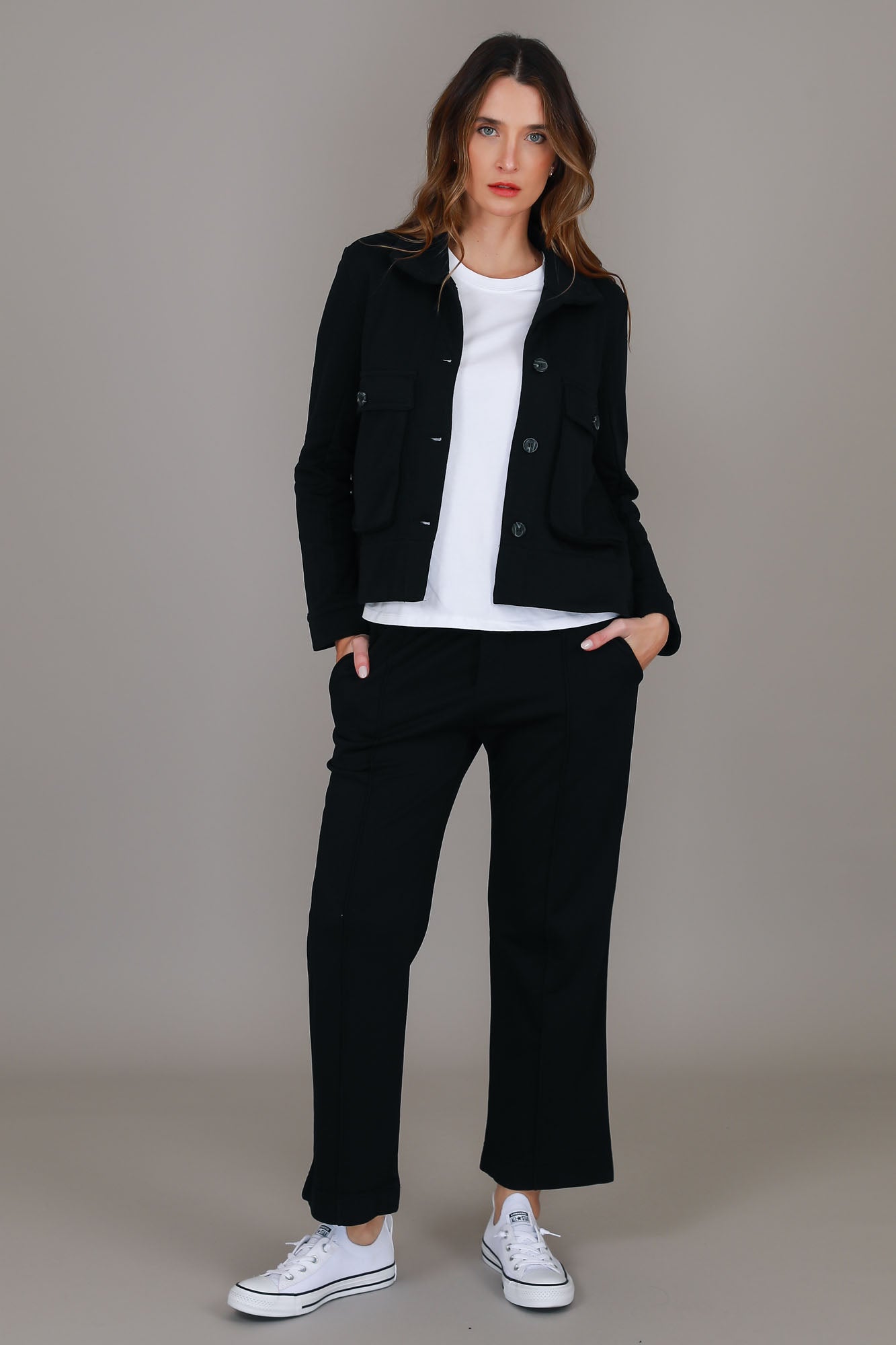 womens black utility jacket #color_black