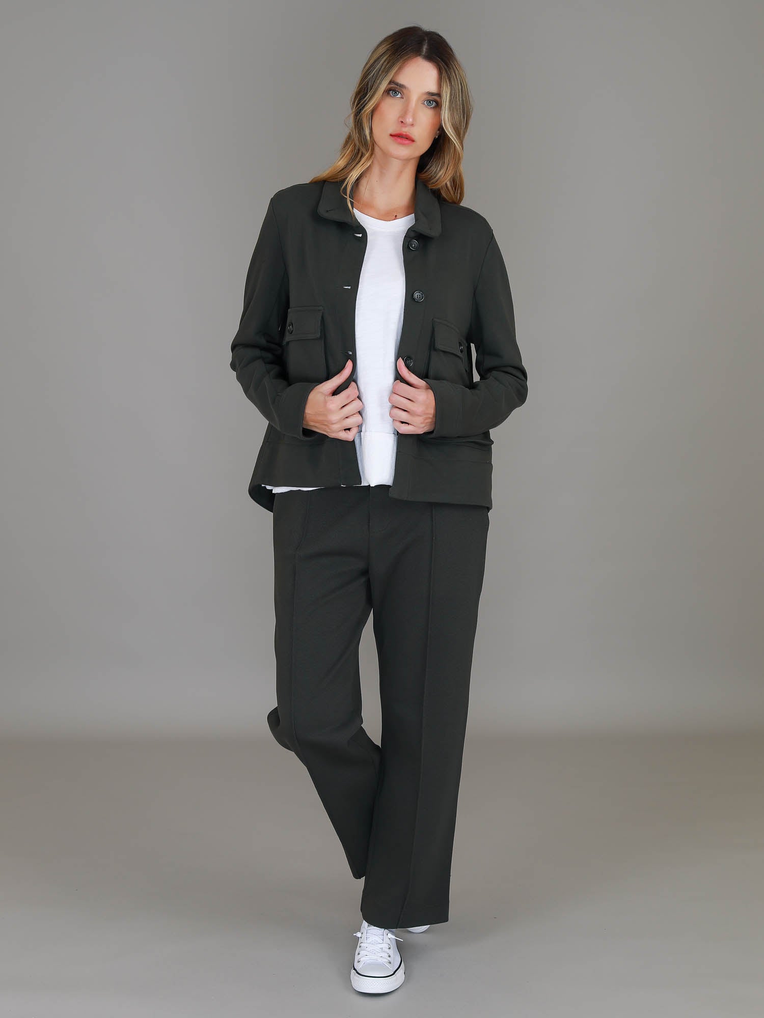 women's utility jacket #color_dark khaki