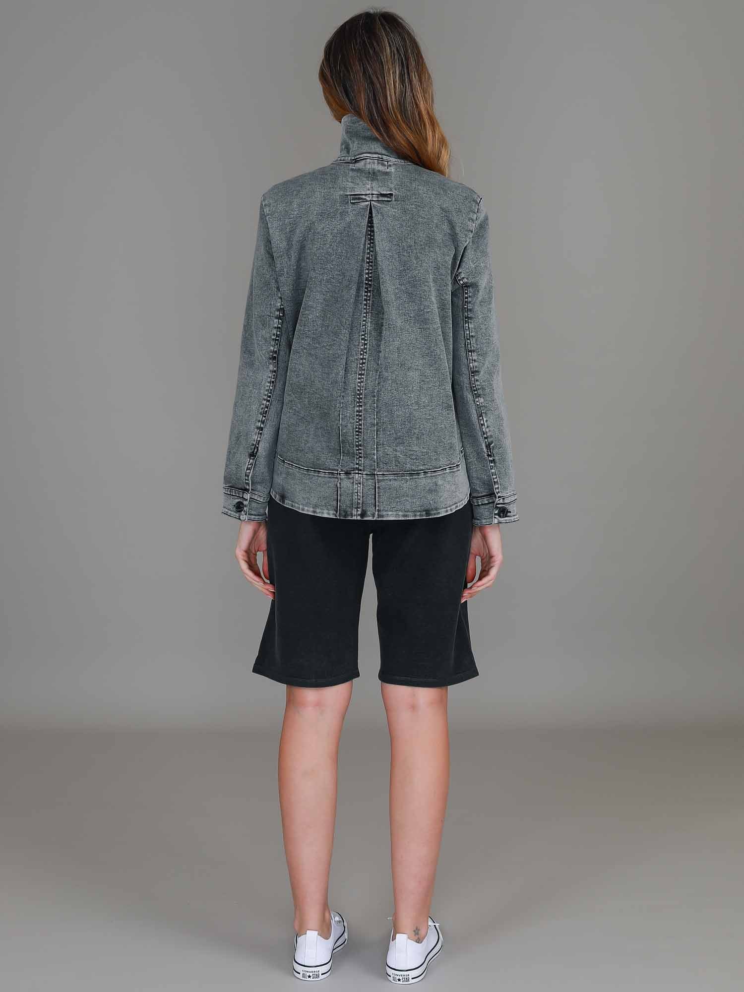 ladies denim jacket #color_washed black