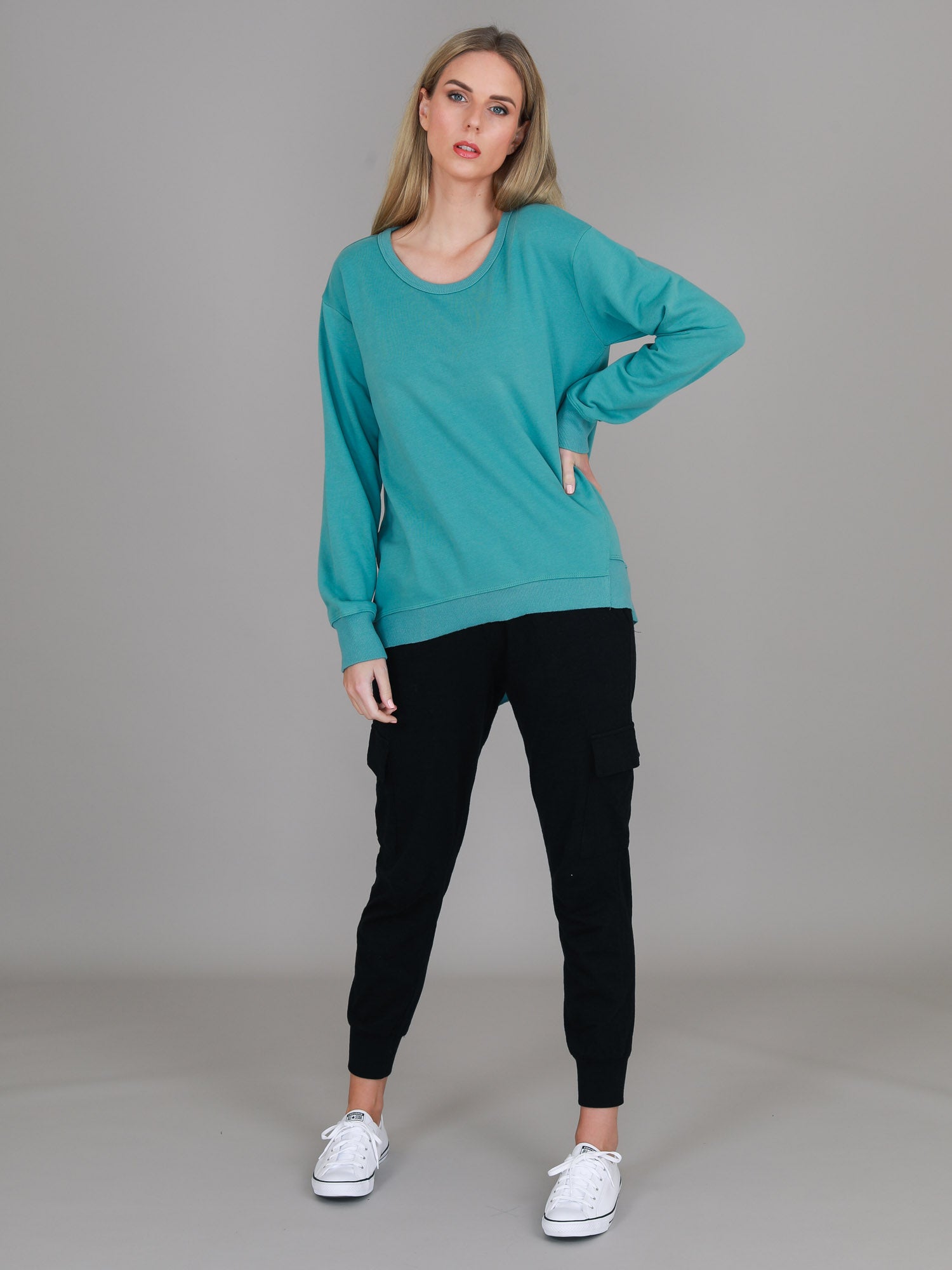 green jumper #color_sea green
