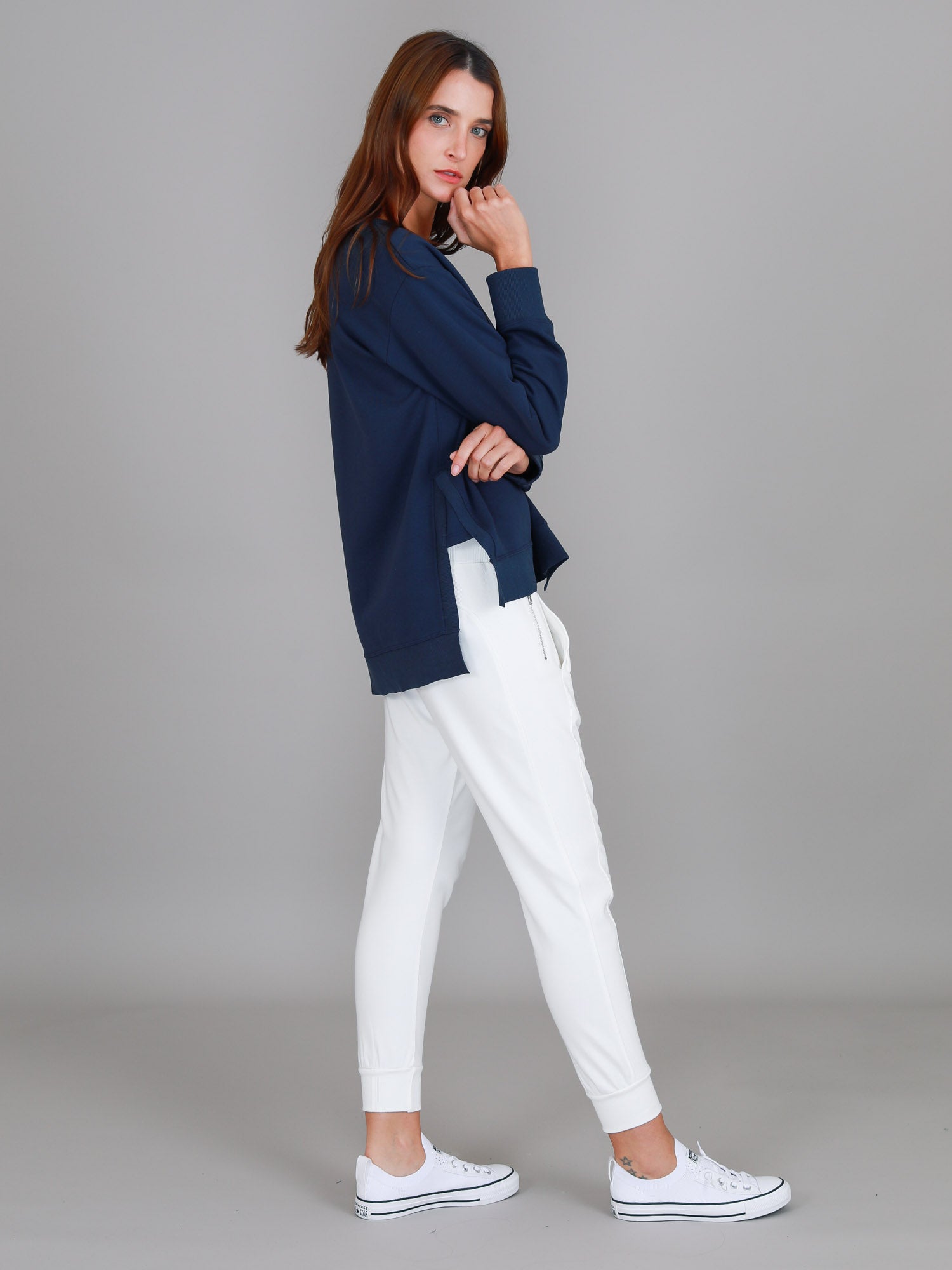 navy blue crew neck jumper #color_indigo