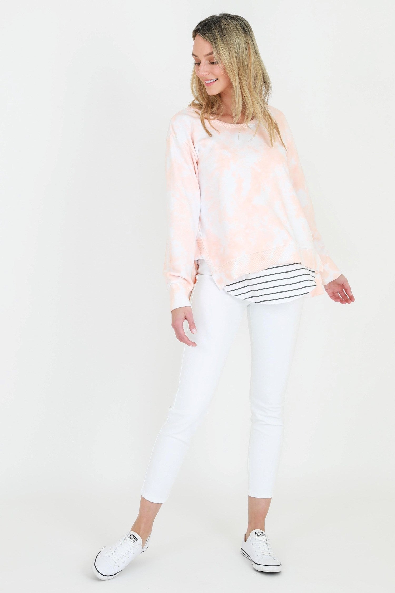 sweat shirt #color_tie dye papaya
