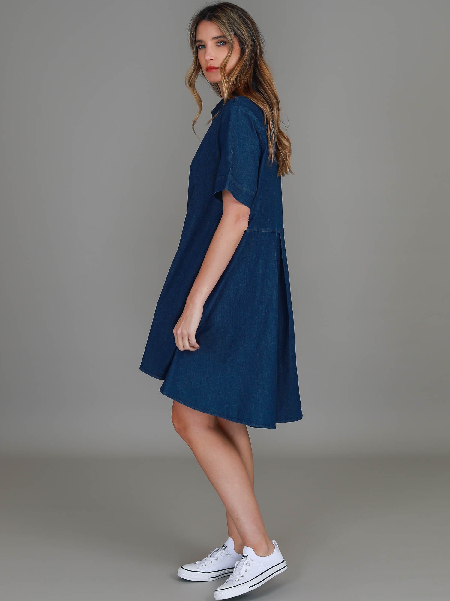 dressy denim dresses #color_jean blue