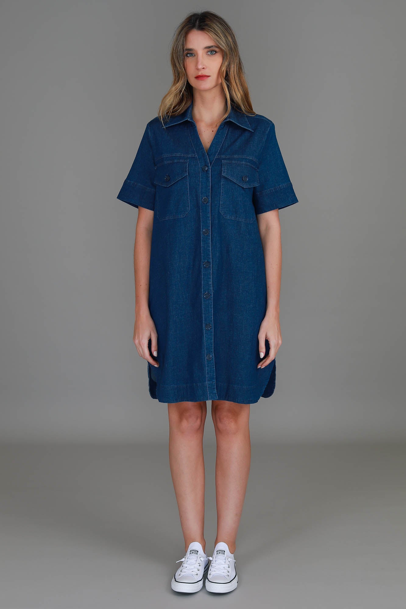 denim dress #color_jean blue